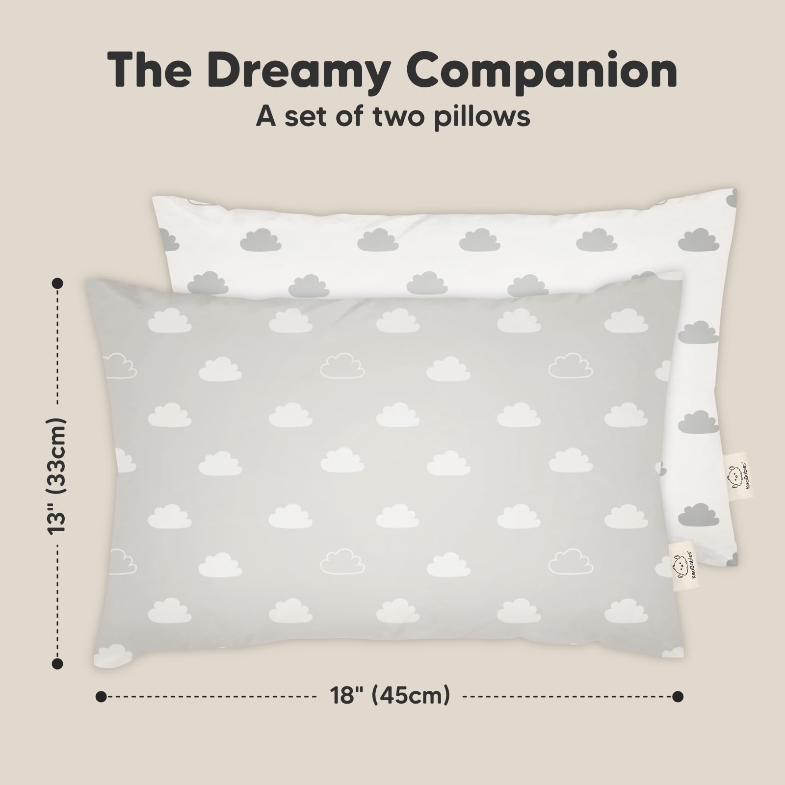 KeaBabies machine-washable toddler pillow for quick cleaning after messes.