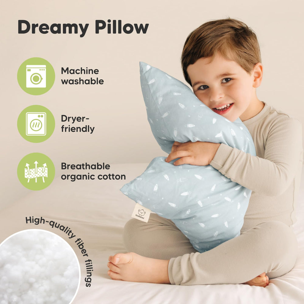 KeaBabies toddler pillow in machine wash cycle for quick cleanup