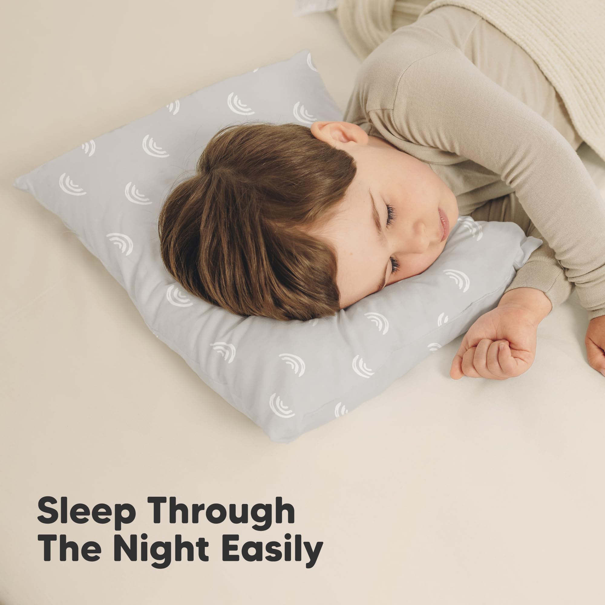 KeaBabies toddler pillow OEKO-TEX certified cotton shell close-up.