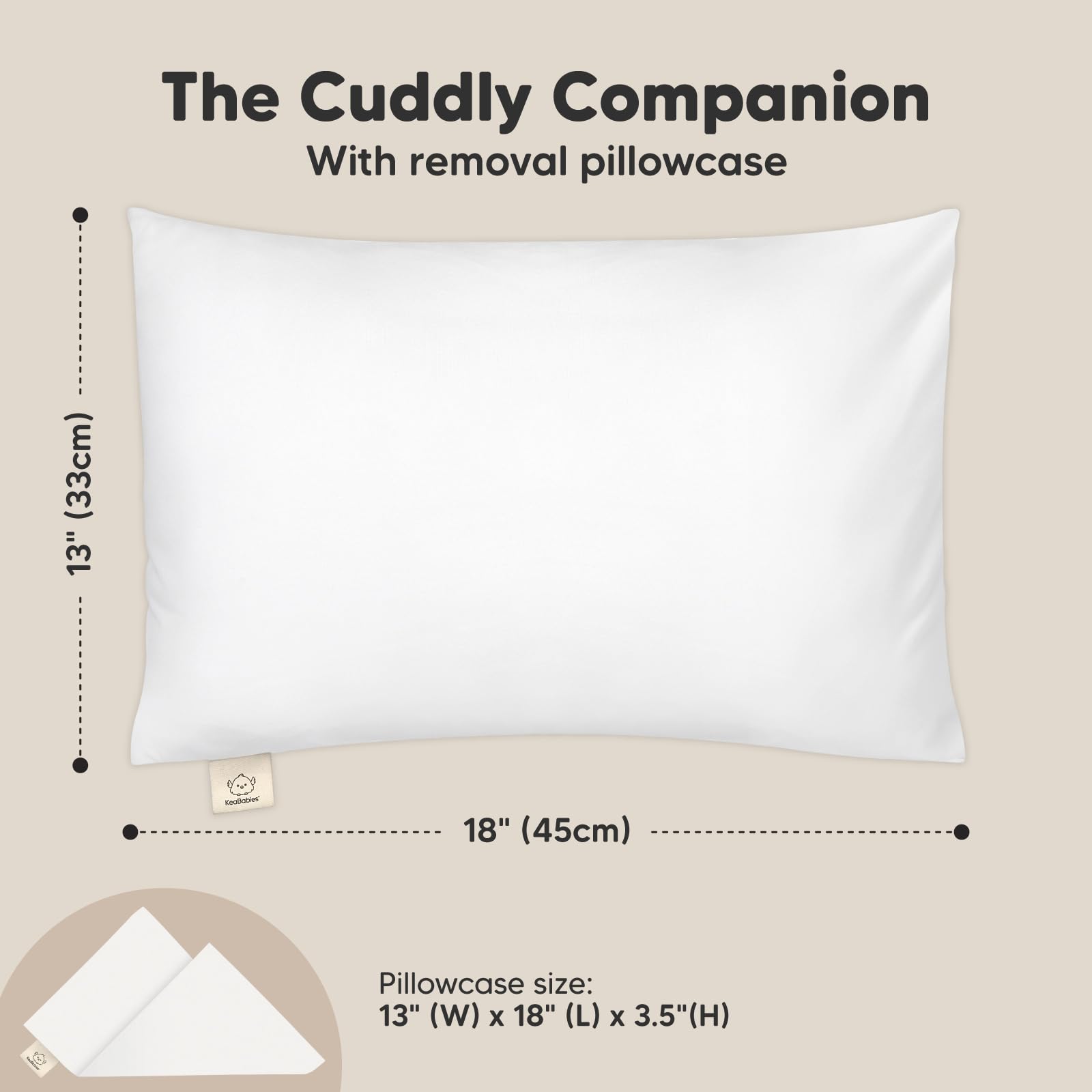 KeaBabies My Little Cuddly Toddler Pillow soft texture promotes cozy naps.
