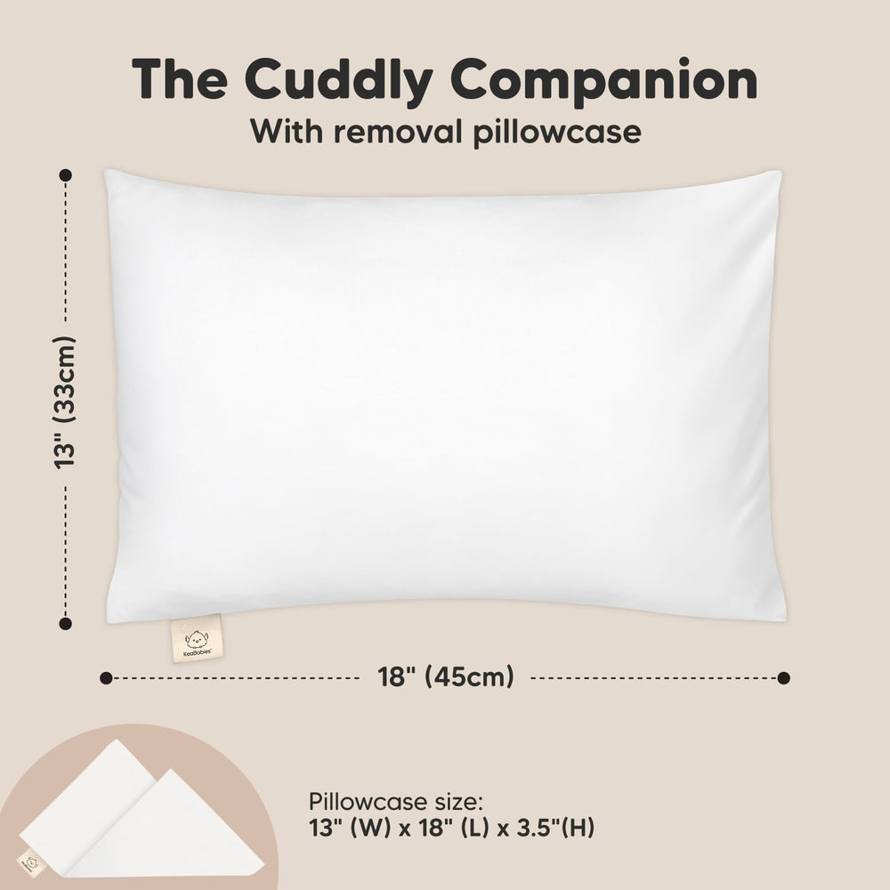 KeaBabies My Little Cuddly Toddler Pillow soft texture promotes cozy naps.