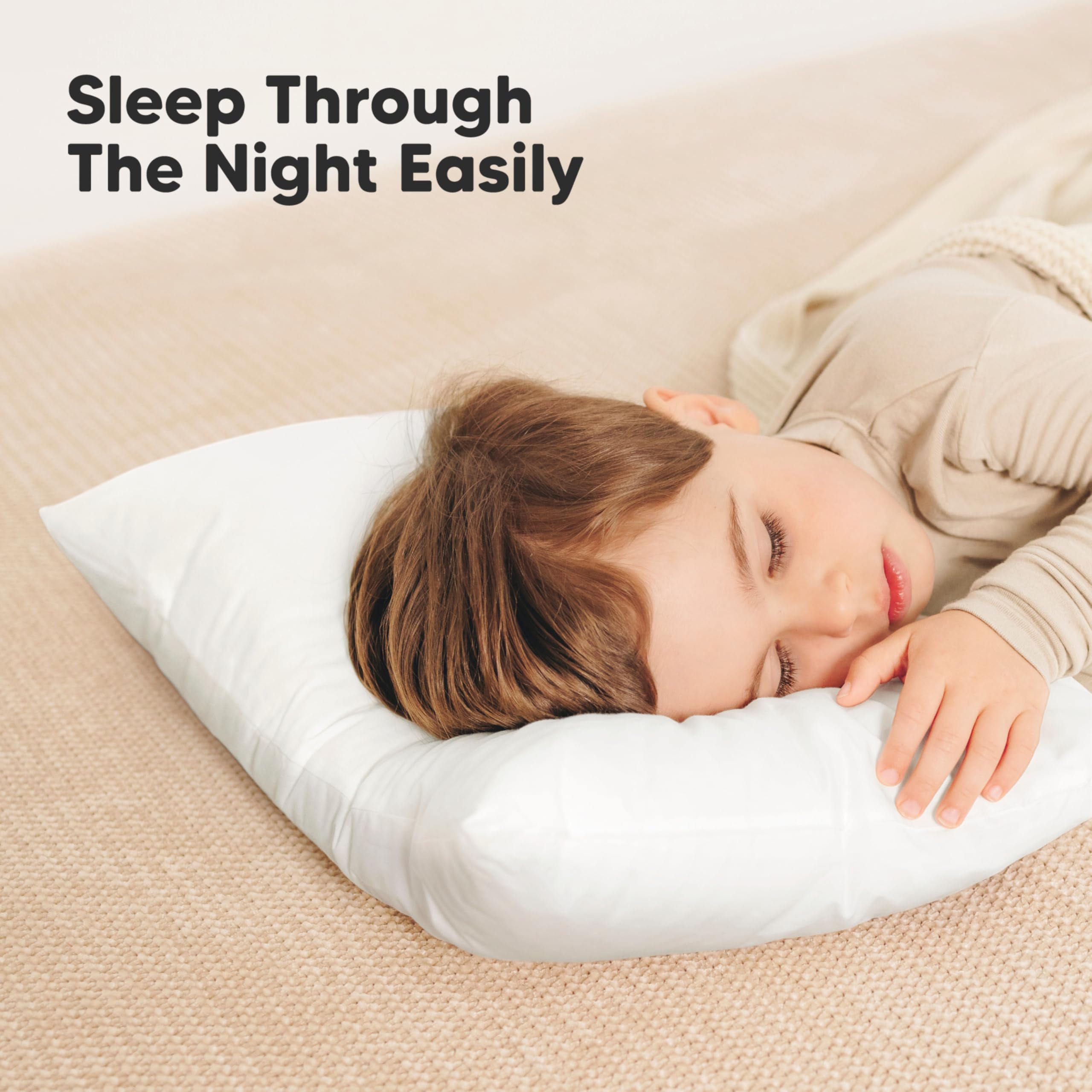 Soft white fabric from KeaBabies pillow for calm sleep