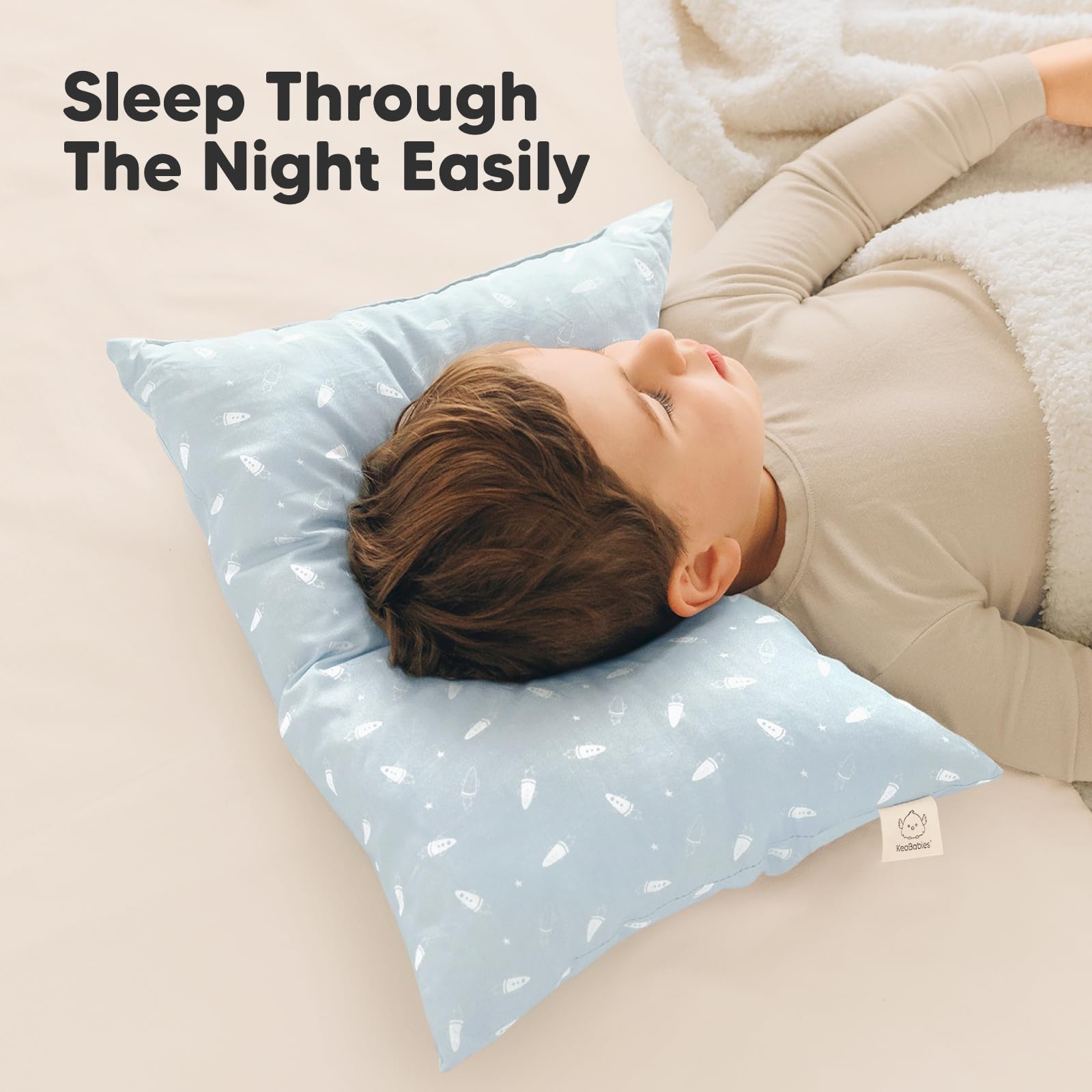 KeaBabies spacecrafts-pattern pillow inspires playful bedtime imaginings