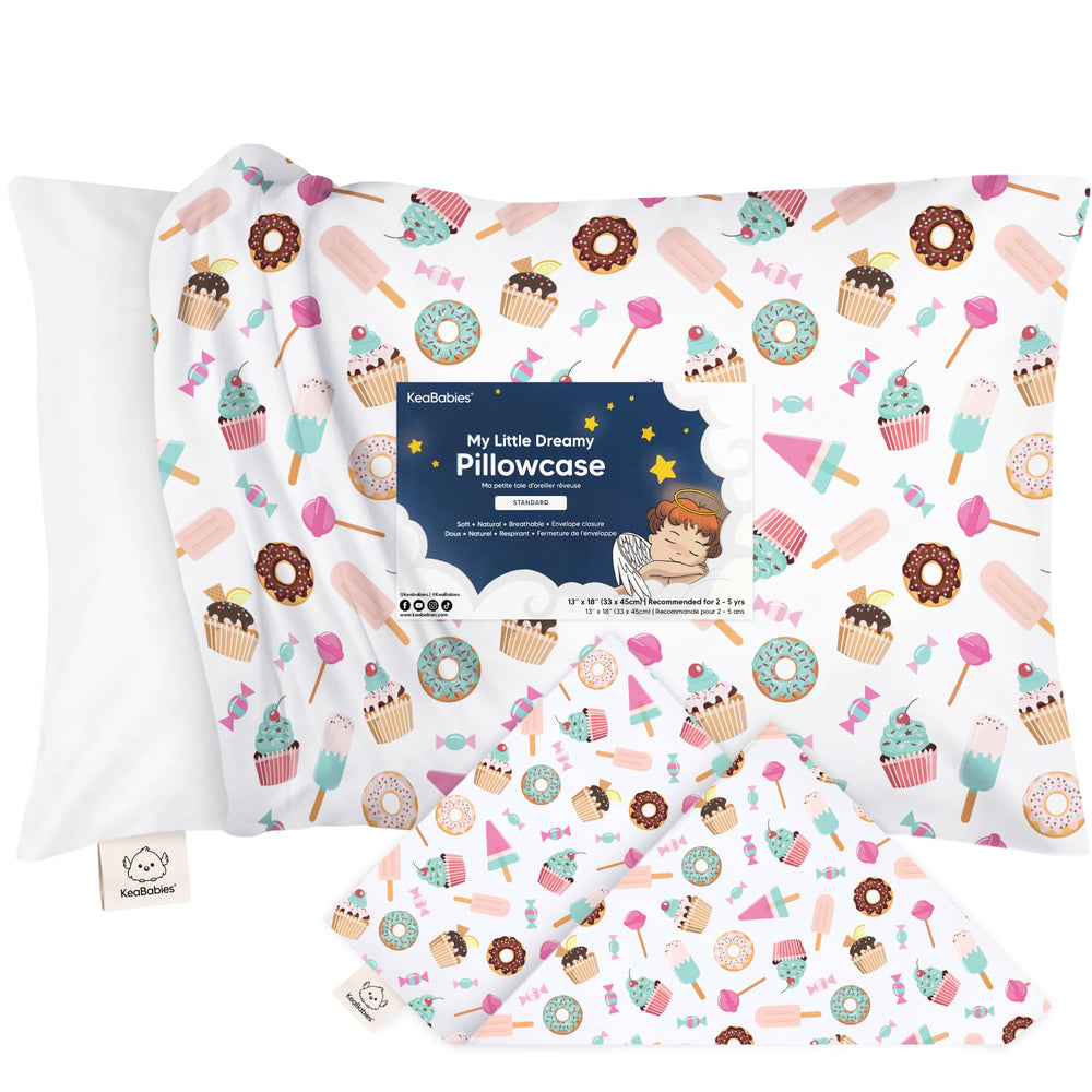 KeaBabies 13x18 toddler pillowcase in soft cotton, breathable for gentle skin.