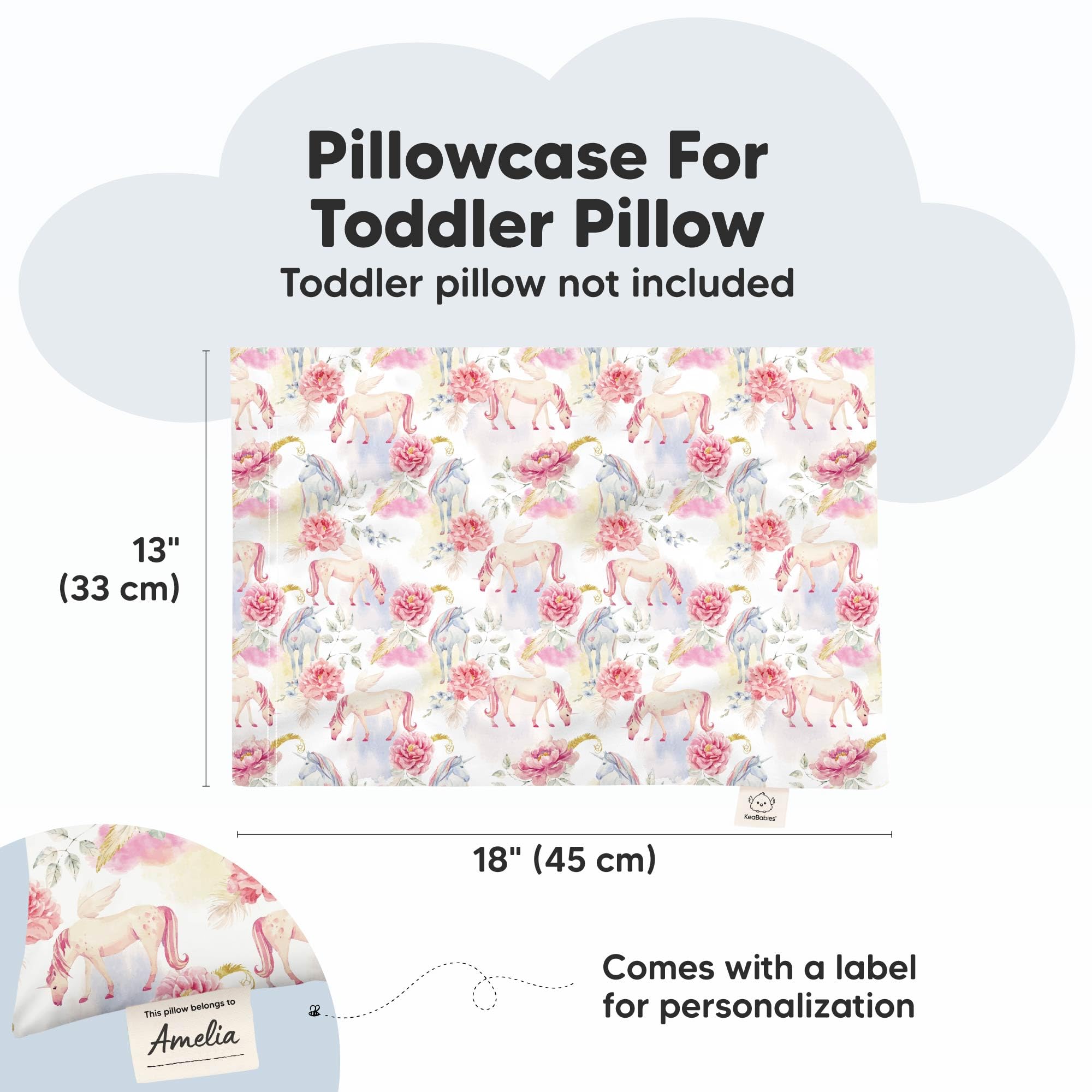 KeaBabies envelope-closure pillowcase keeps pillows secure during naps.