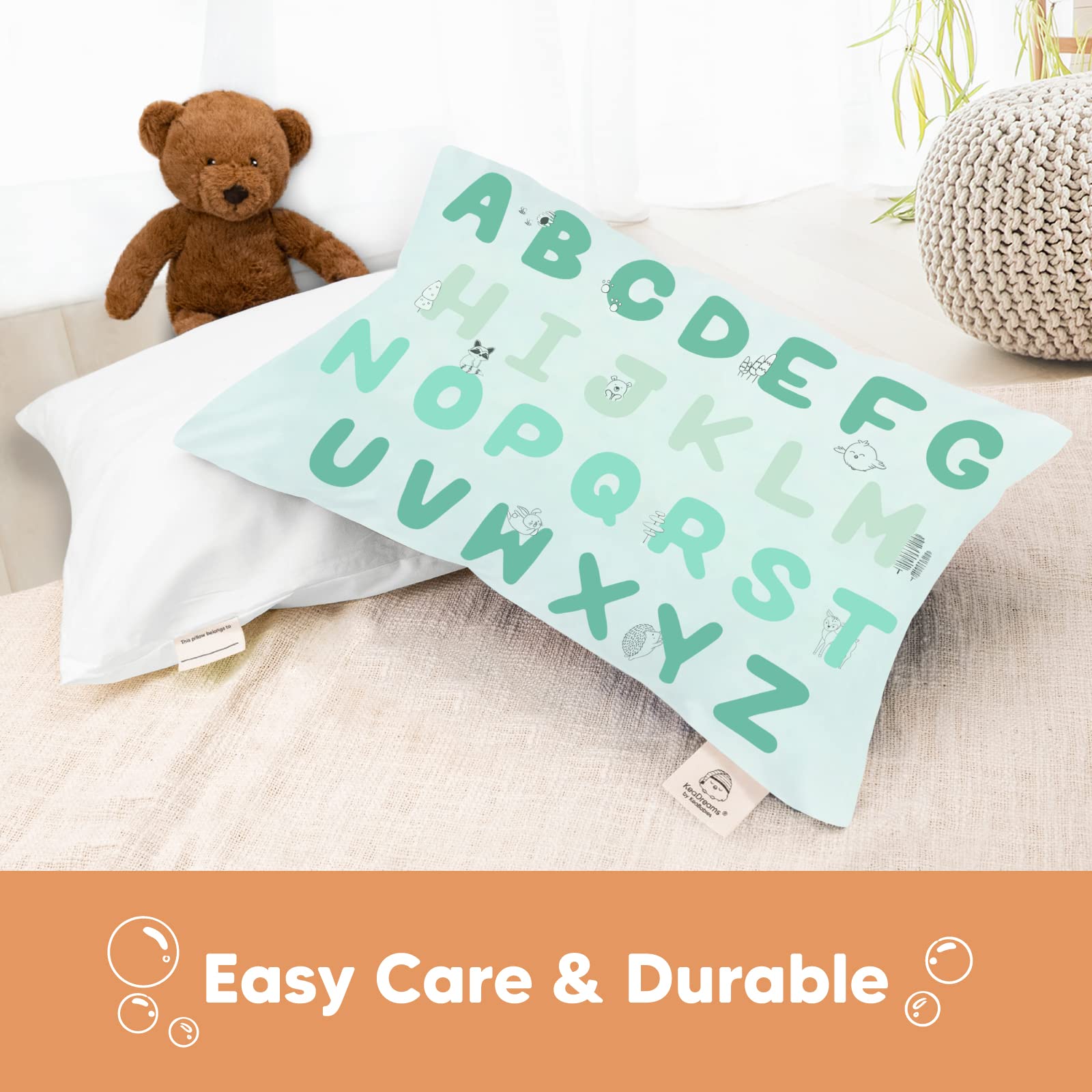 KeaBabies toddler pillowcase machine washable for busy families.