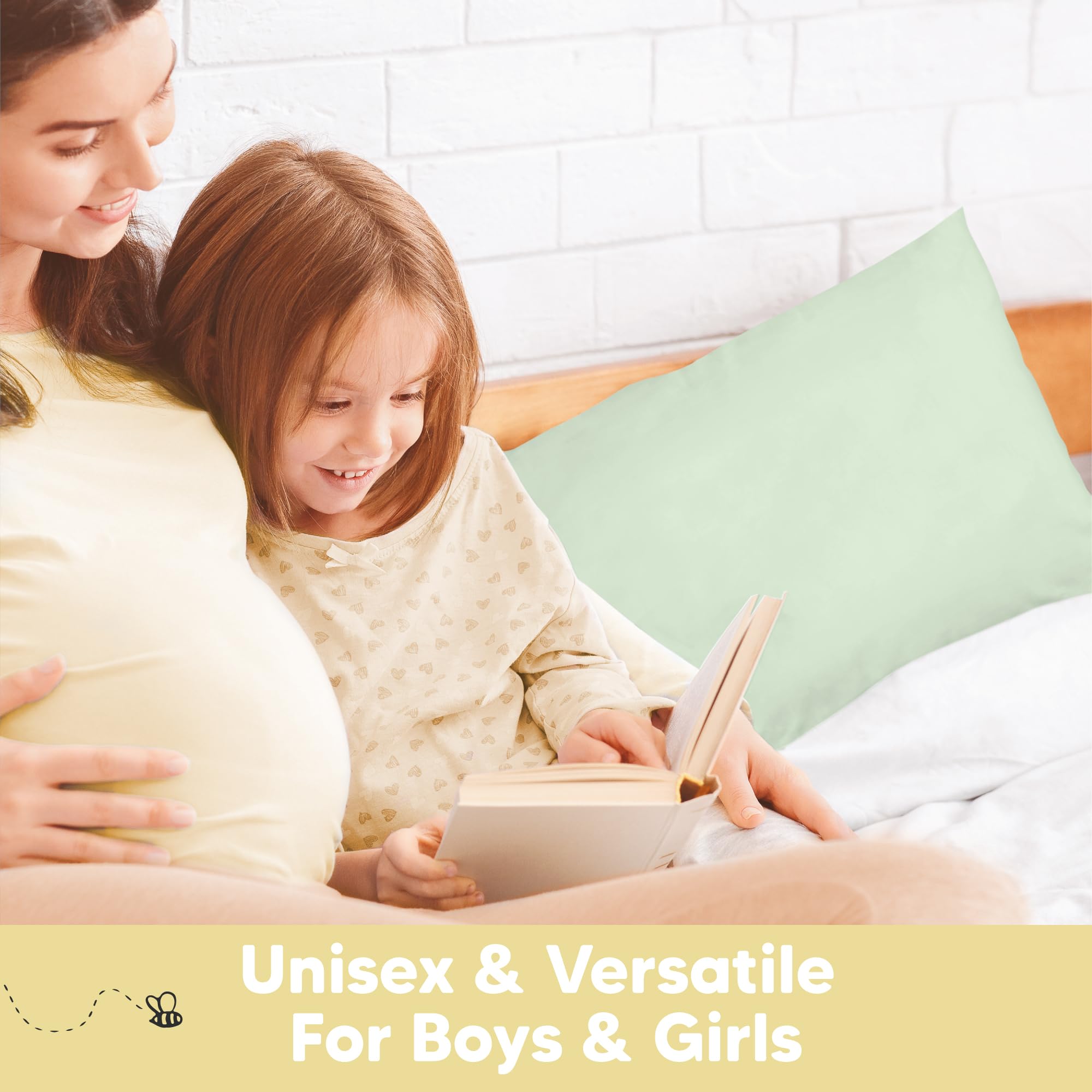 KeaBabies toddler pillowcase on travel bag demonstrates portability.