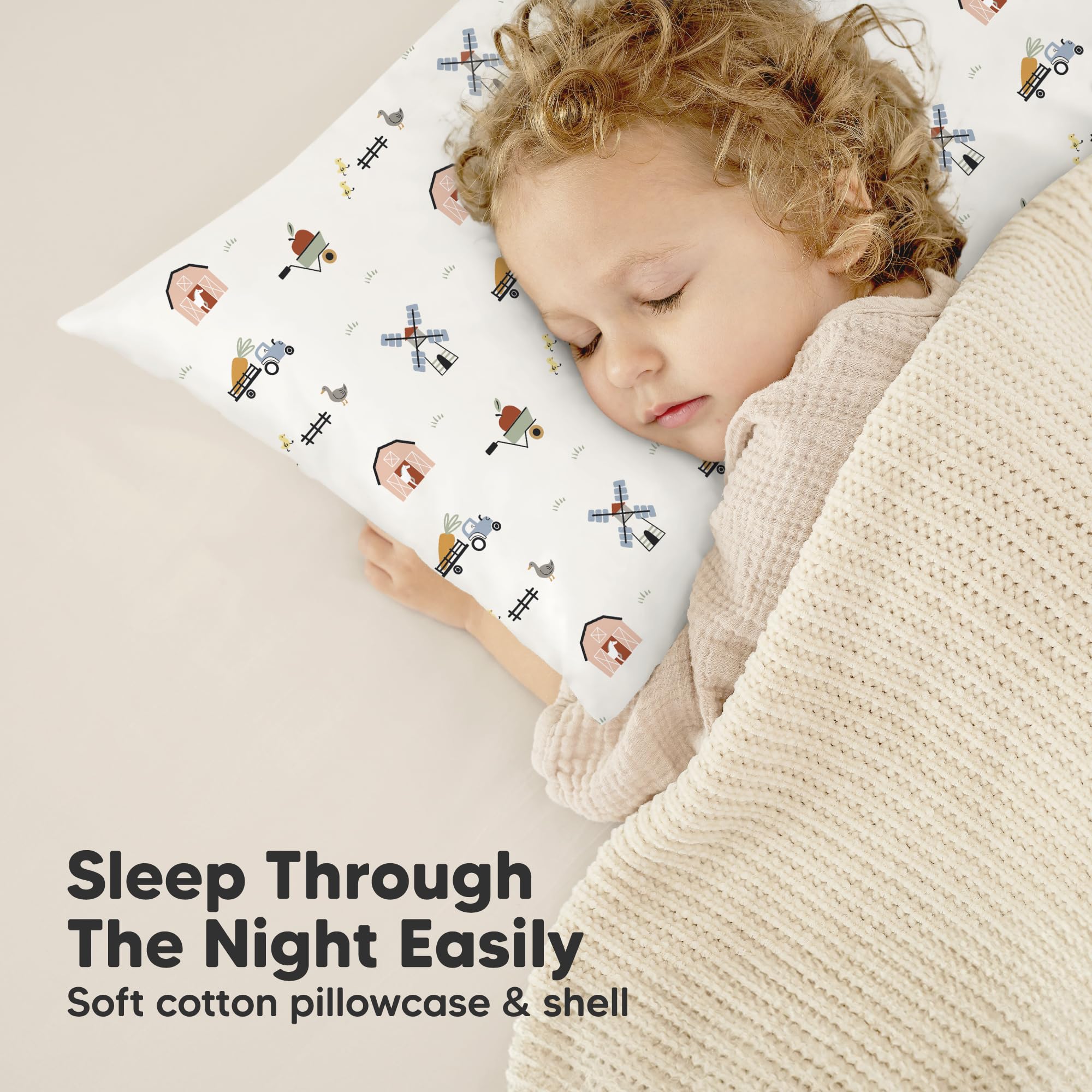 Travel-friendly toddler pillow ideal for car trips and grandma visits.