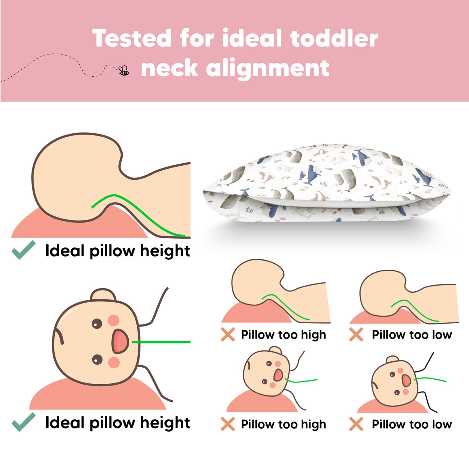 KeaBabies travel-friendly pillow ideal for preschool naps and trips.