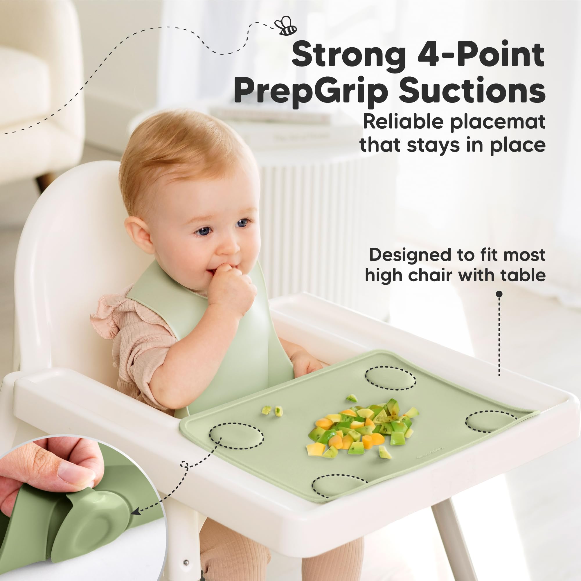 KeaBabies travel-friendly placemats cushion meals on the go.
