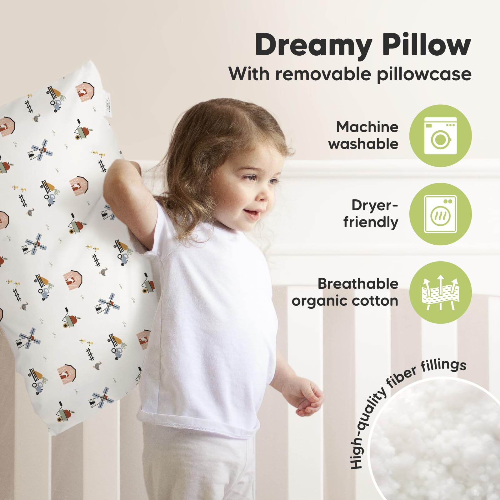 KeaBabies travel pillow 14x20 helps little one feel secure on trips.