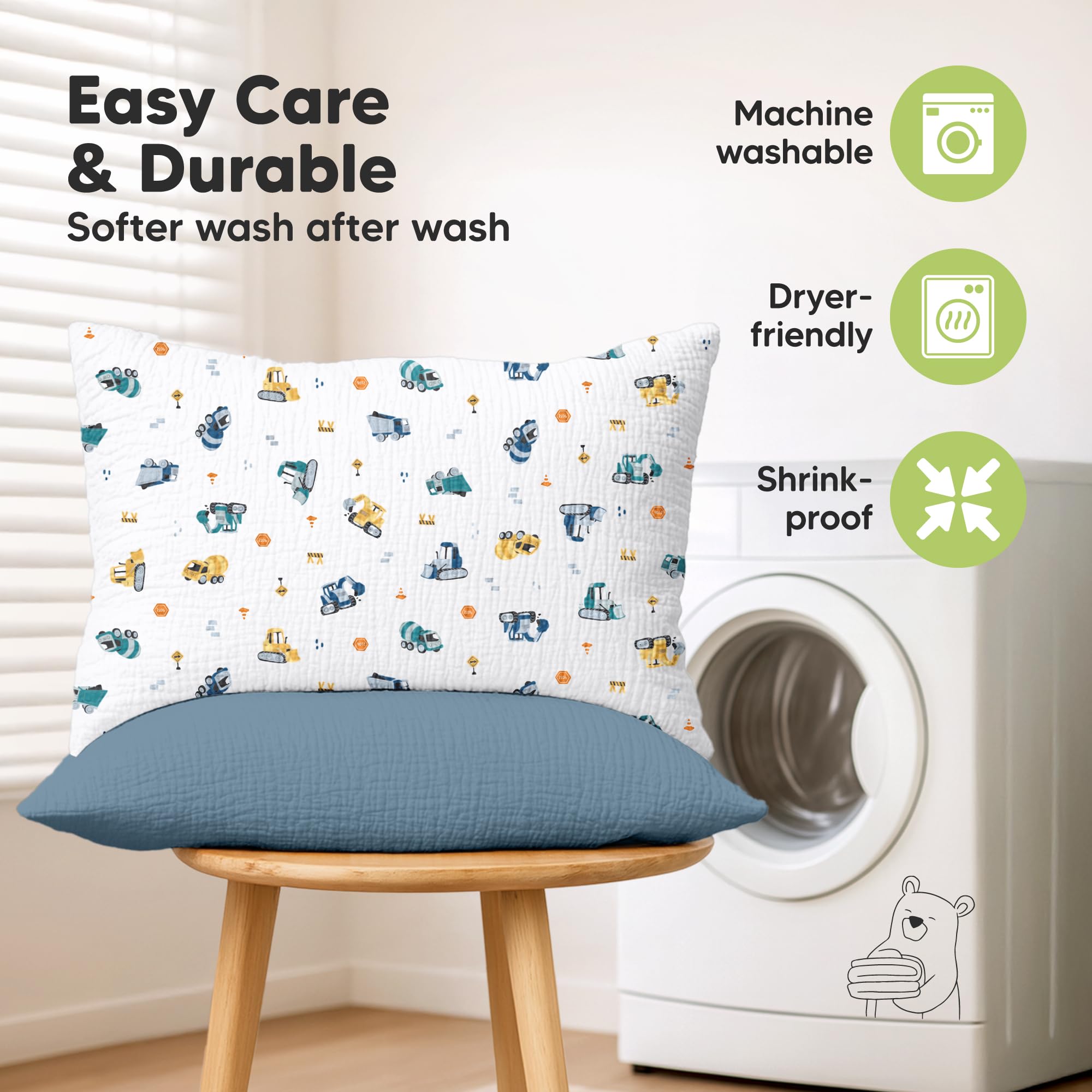 KeaBabies travel-friendly pillow cover for on-the-go comfort.