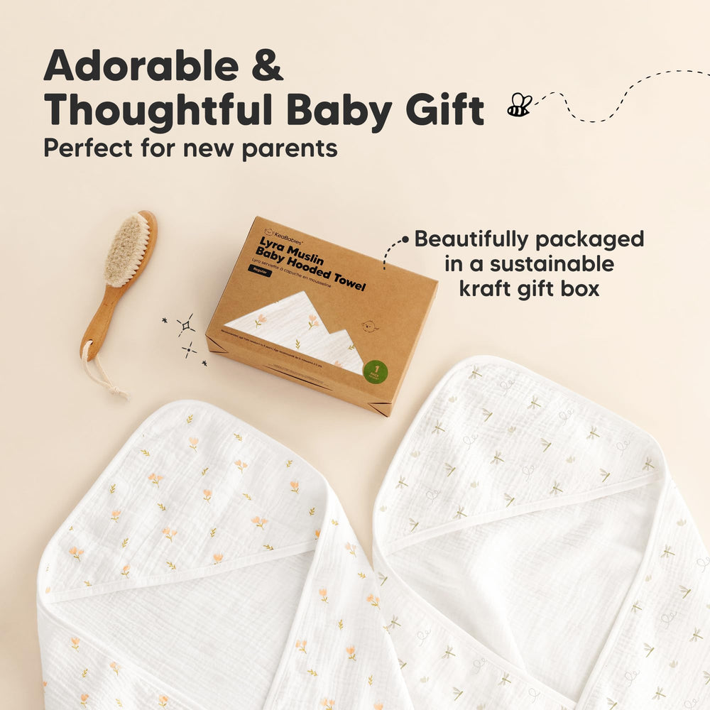 KeaBabies 4-layer fabric close-up: breathable cotton blend for comfortable bath time.