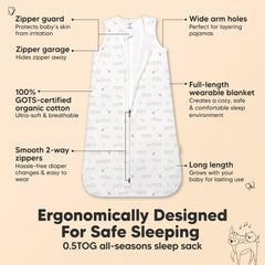 KeaBabies two pack sleep sacks with zipper design for easy diaper access