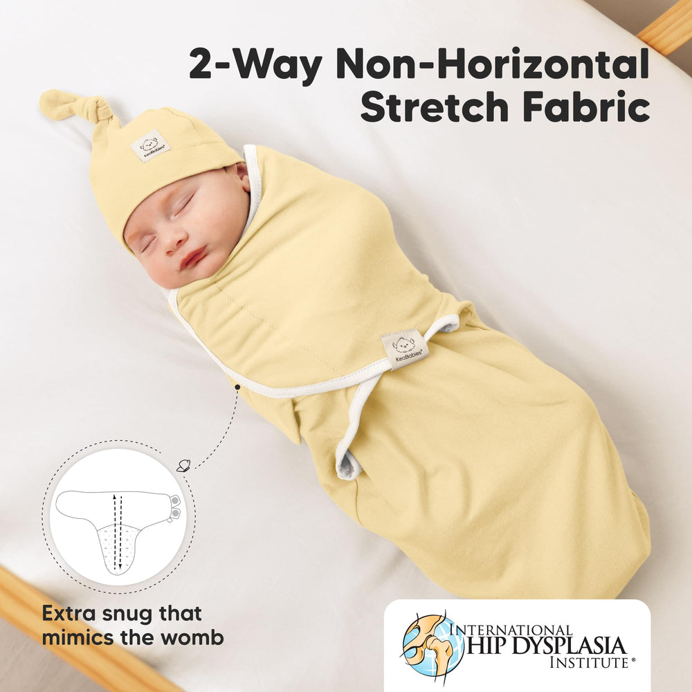 KeaBabies two-way stretch knit fabric in swaddle improves comfortable wrapping