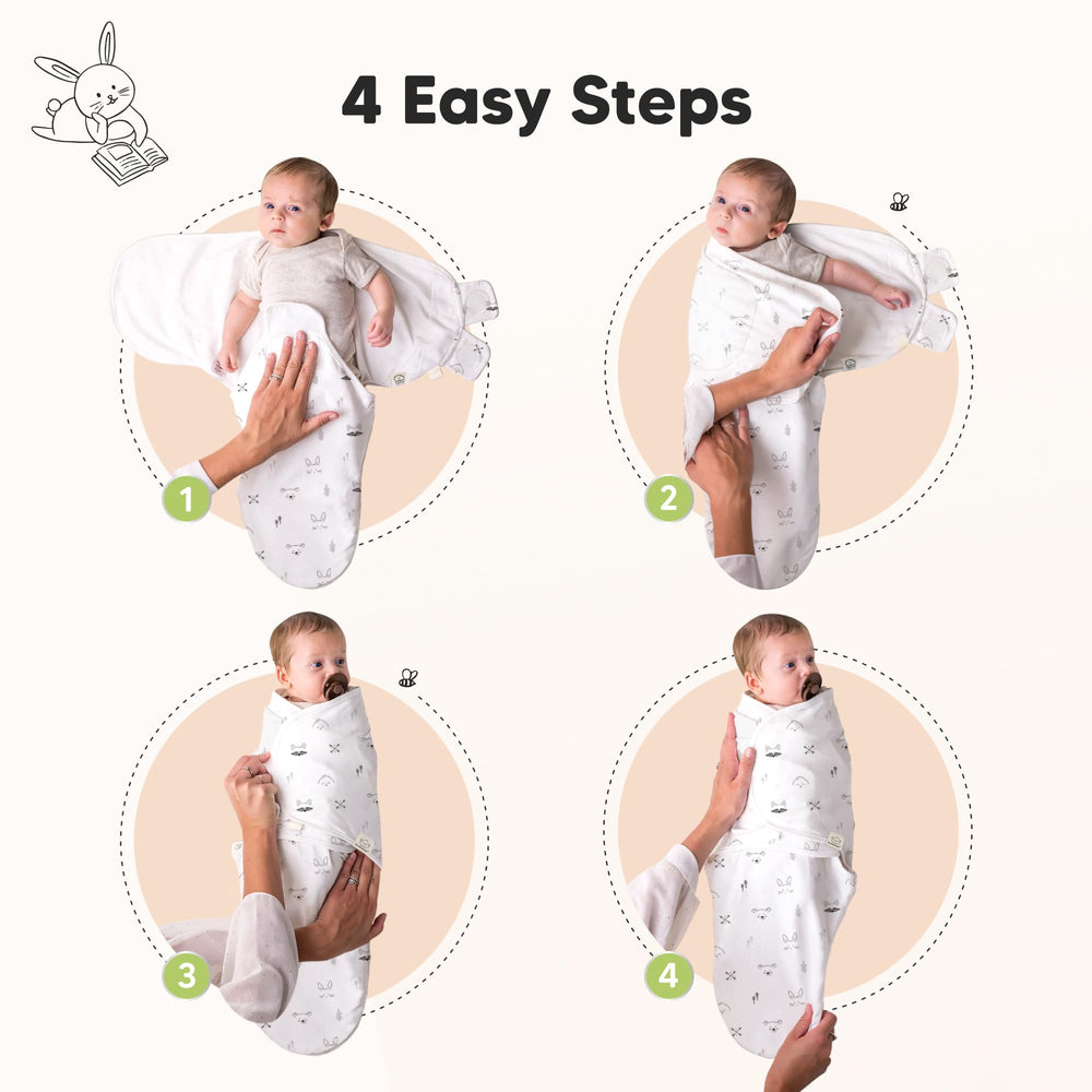 KeaBabies two-way stretch knit swaddle for gentle movement