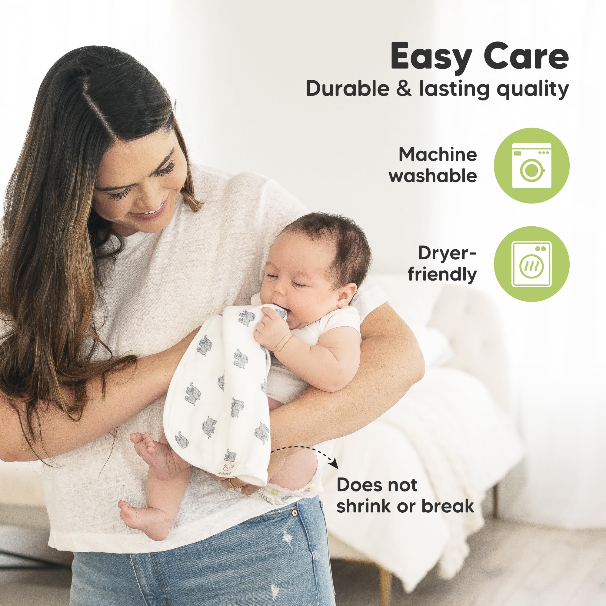 KeaBabies ultra-soft organic cotton front keeps baby skin comfortable