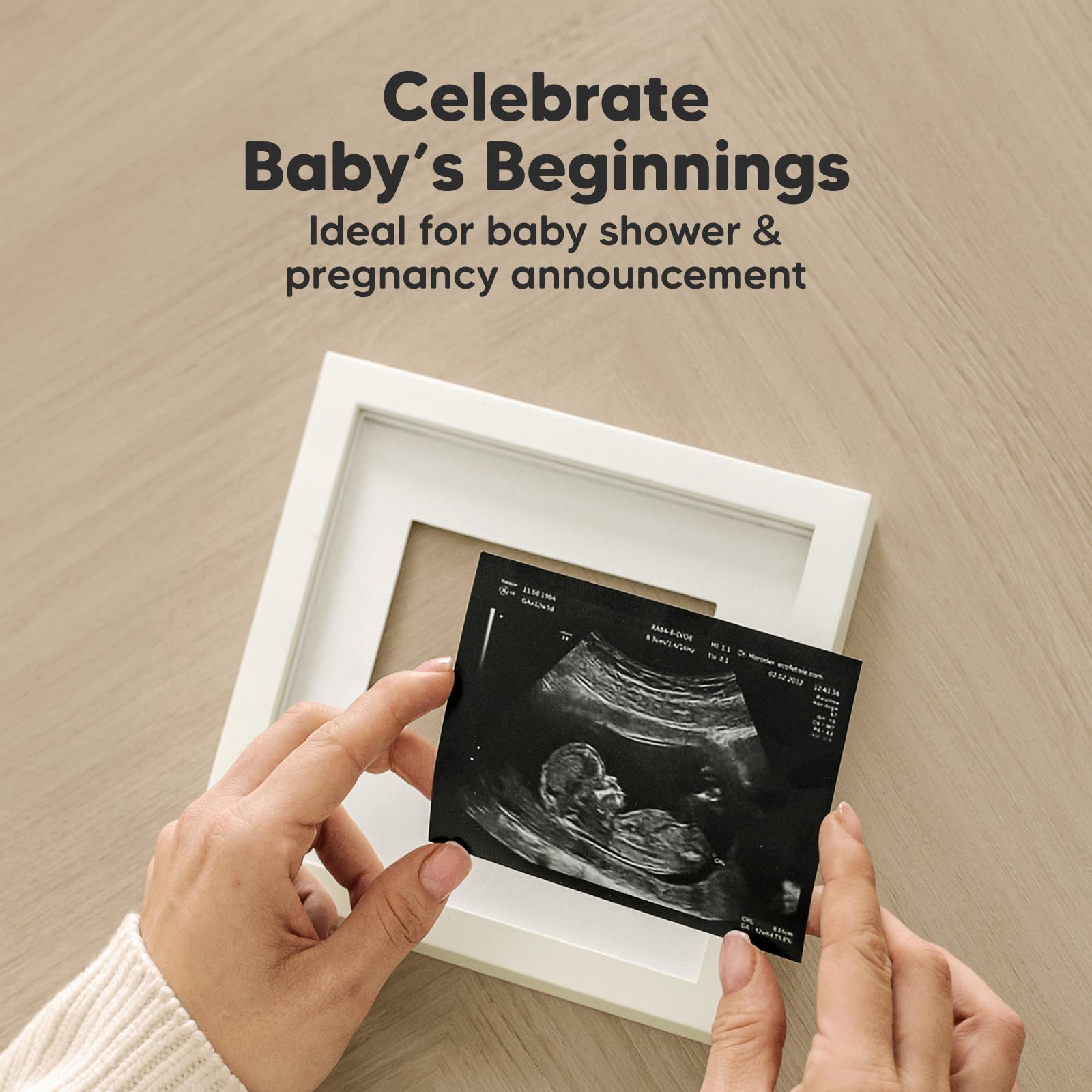 KeaBabies Ultrasound Frame for gender reveal announcements and keepsakes
