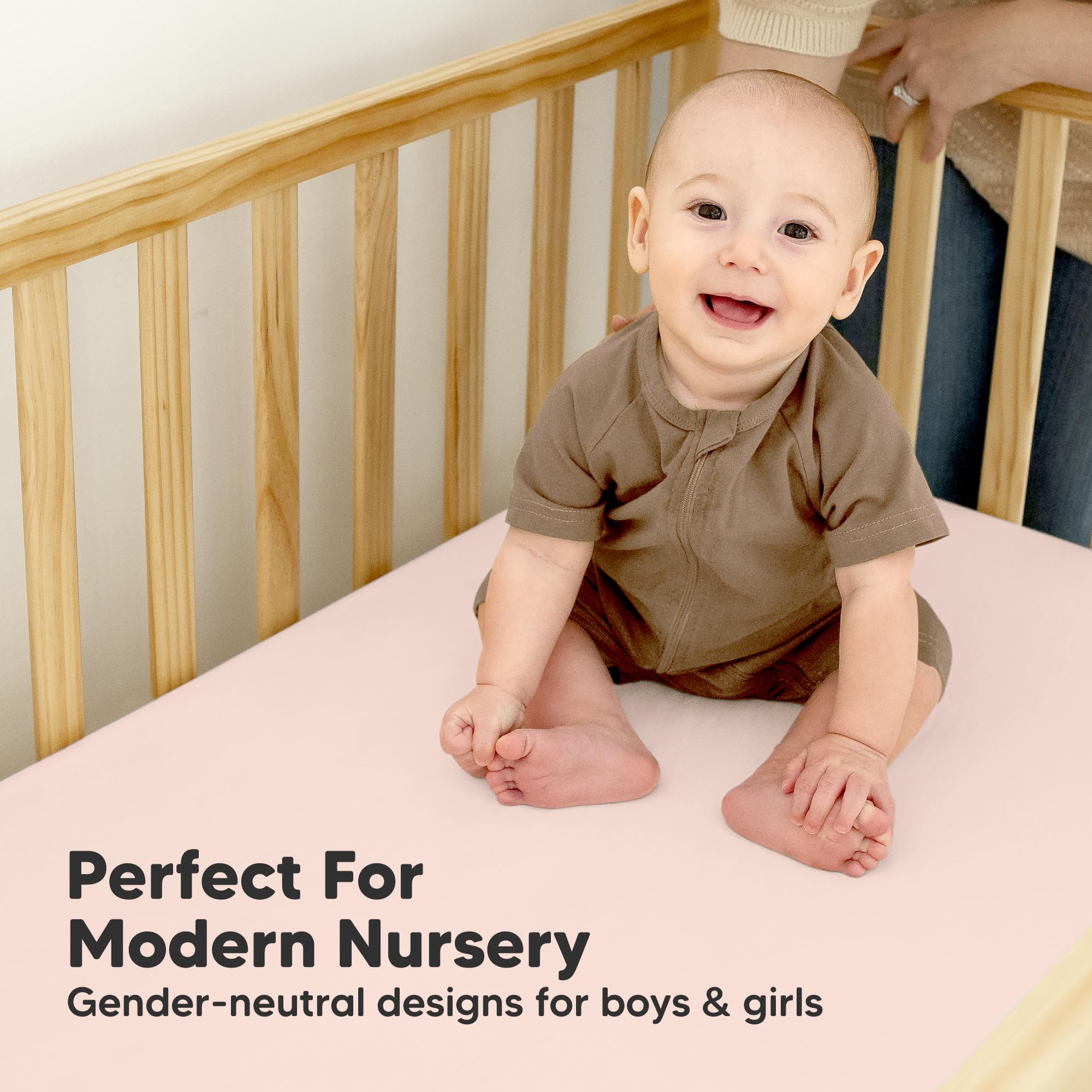 KeaBabies unisex Cameo sheets coordinate with any nursery decor.