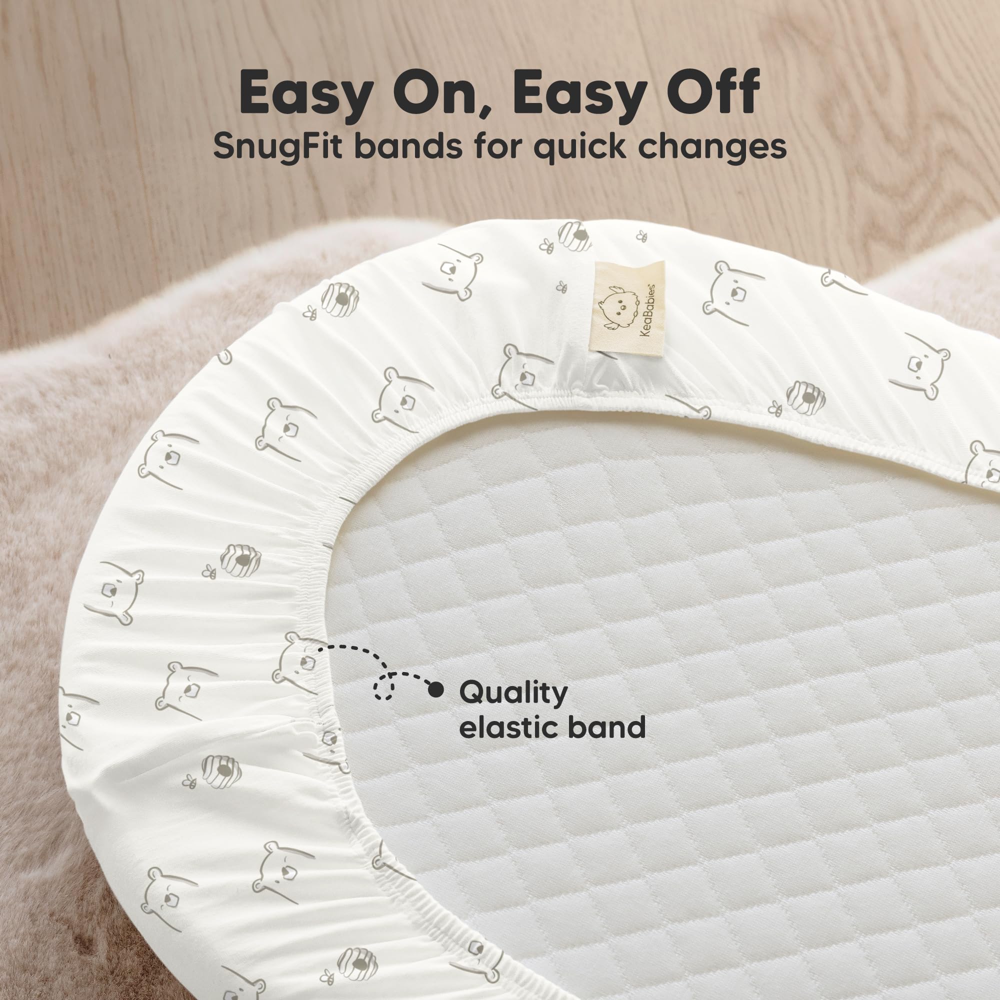 KeaBabies universal fit 33x17 bassinet sheet works with most shapes.