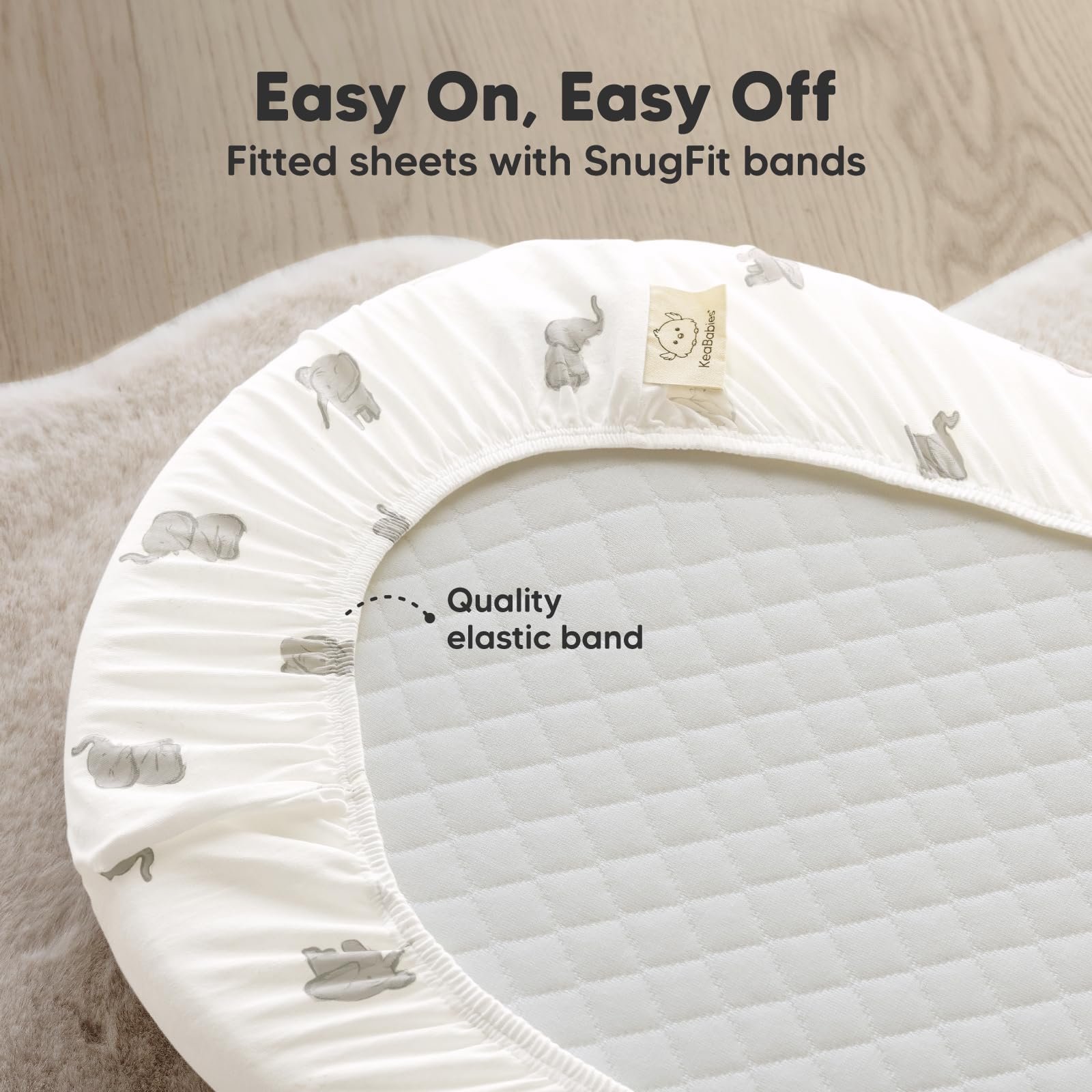 KeaBabies universal-fit bassinet sheets on multiple shapes for versatile use.
