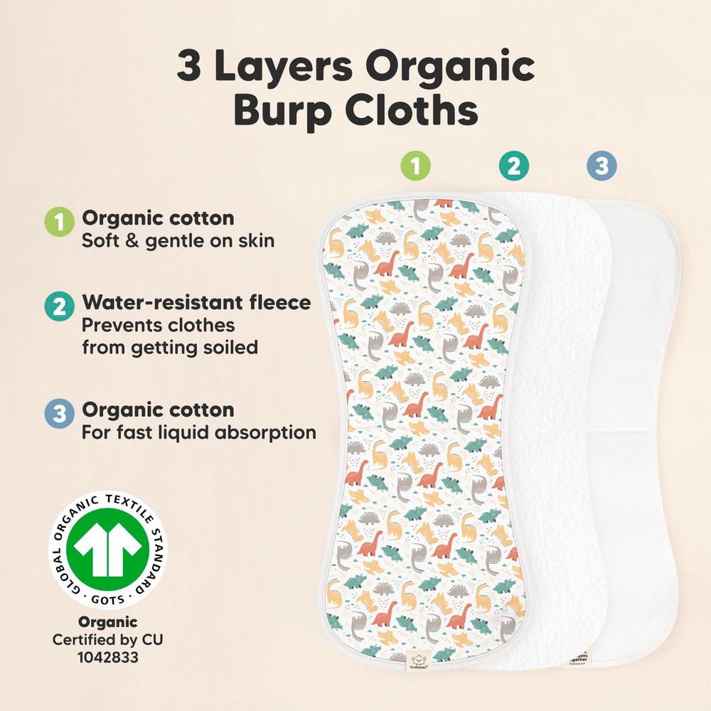 KeaBabies urban burp cloth 21 by 10 inch size provides wide coverage