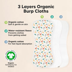KeaBabies urban burp cloth 21 by 10 inch size provides wide coverage