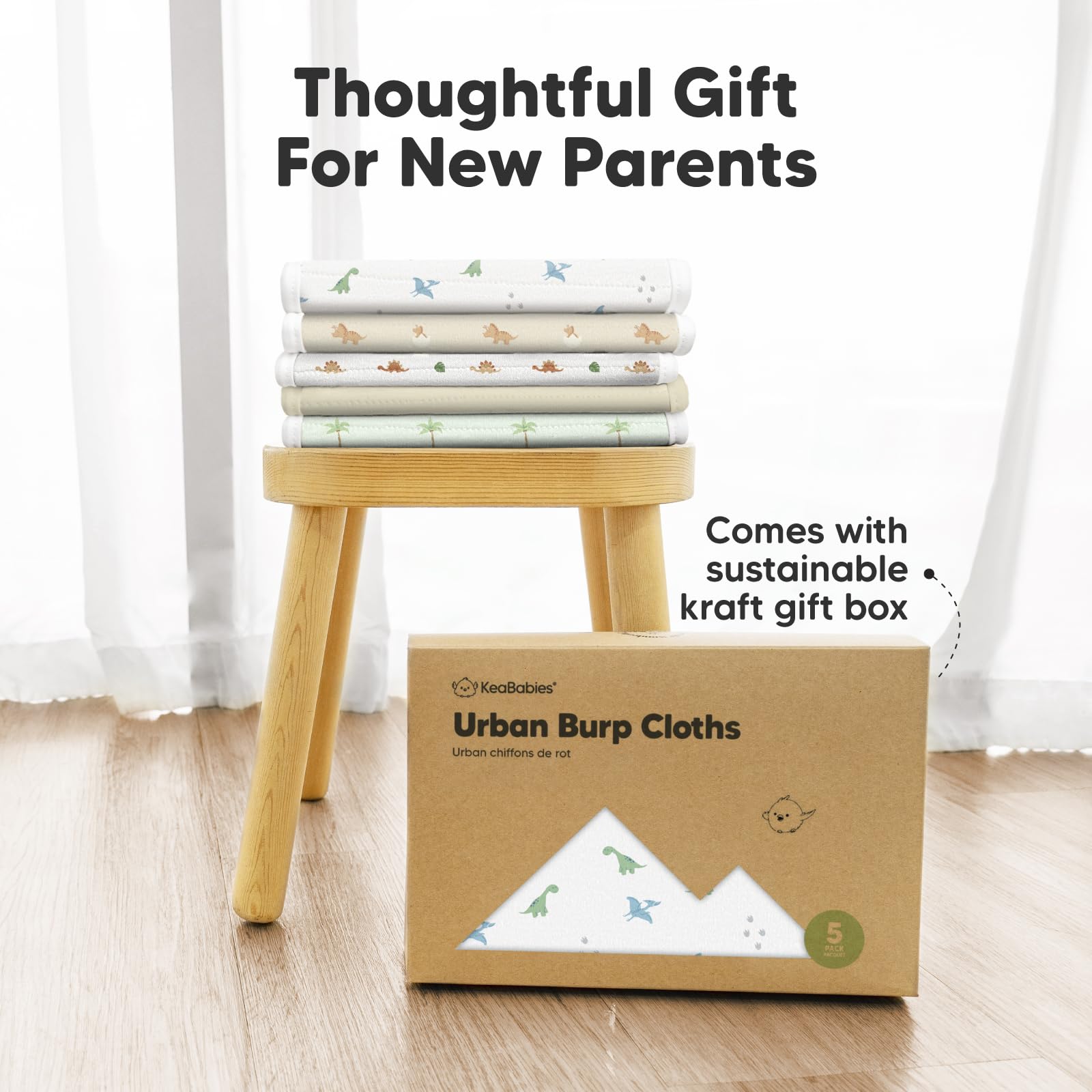 KeaBabies burp cloths are easy to wash and reuse.