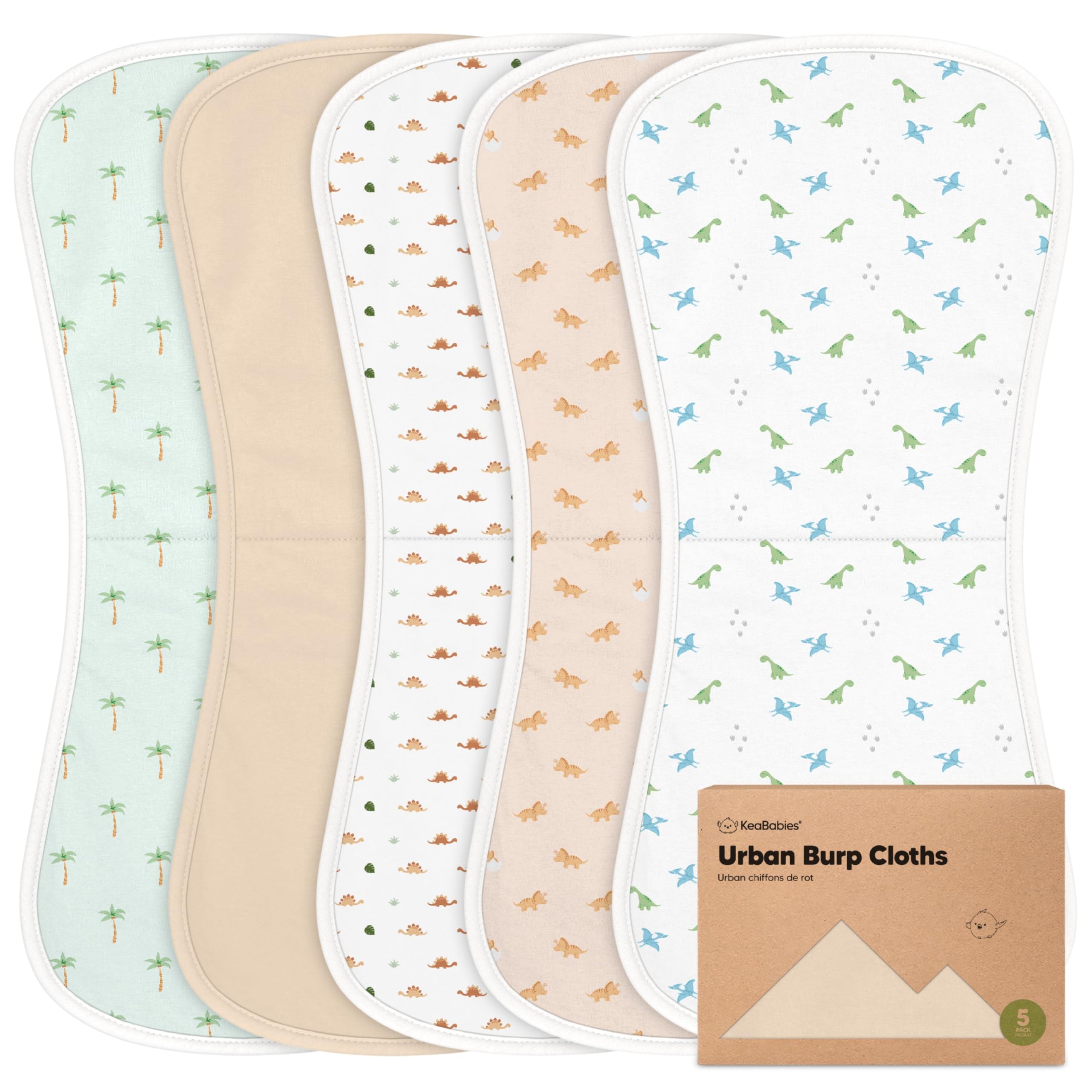 KeaBabies Urban Burp Cloths soft plush organic cotton for newborn comfort.