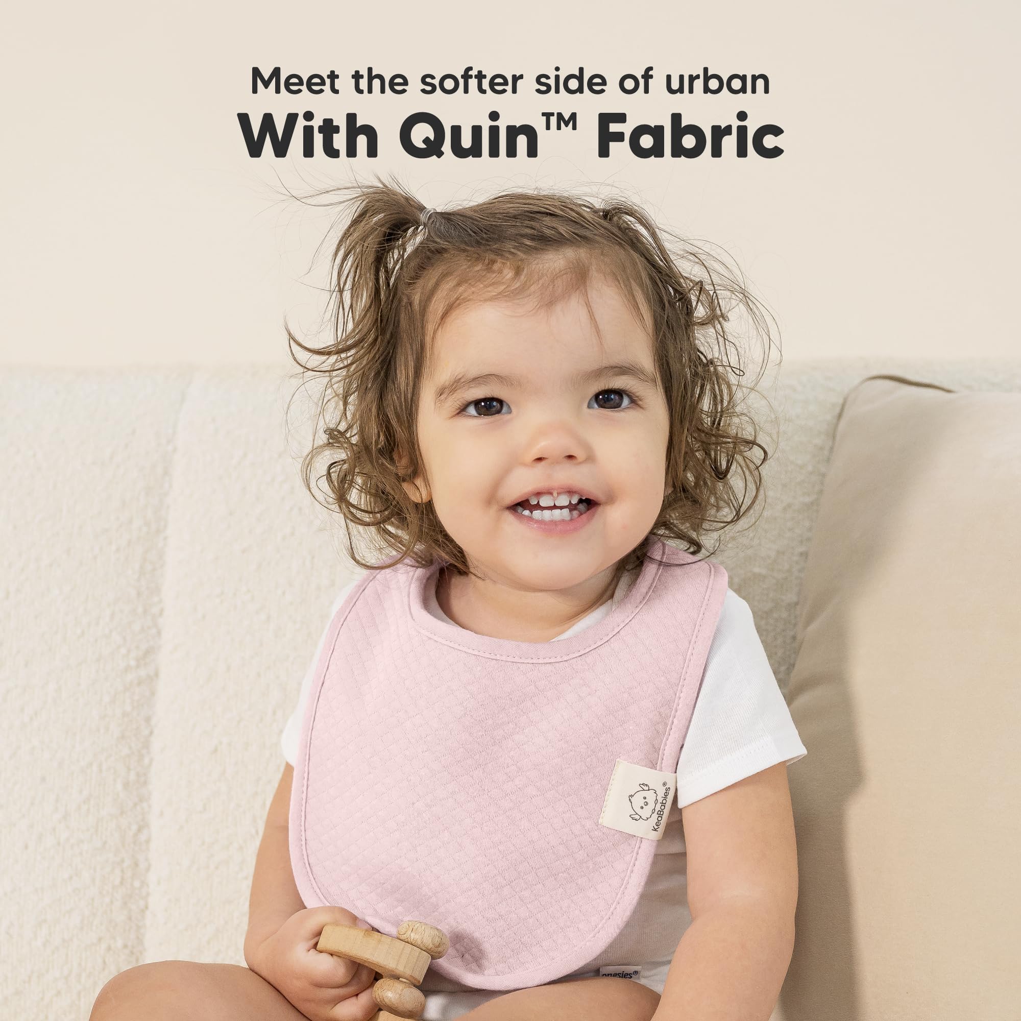 KeaBabies Urban Quin bib with dual layers for absorbency during teething