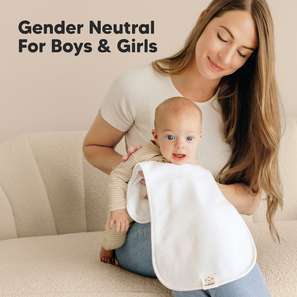Keababies Urban Quin burp cloth is machine washable and dryer-friendly for busy parents