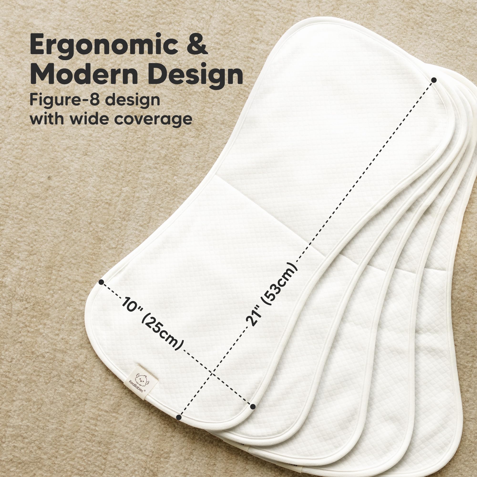 Keababies Urban Quin burp cloth features plush fleece lining for added softness against baby's skin