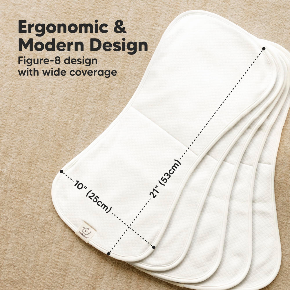 Keababies Urban Quin burp cloth features plush fleece lining for added softness against baby's skin