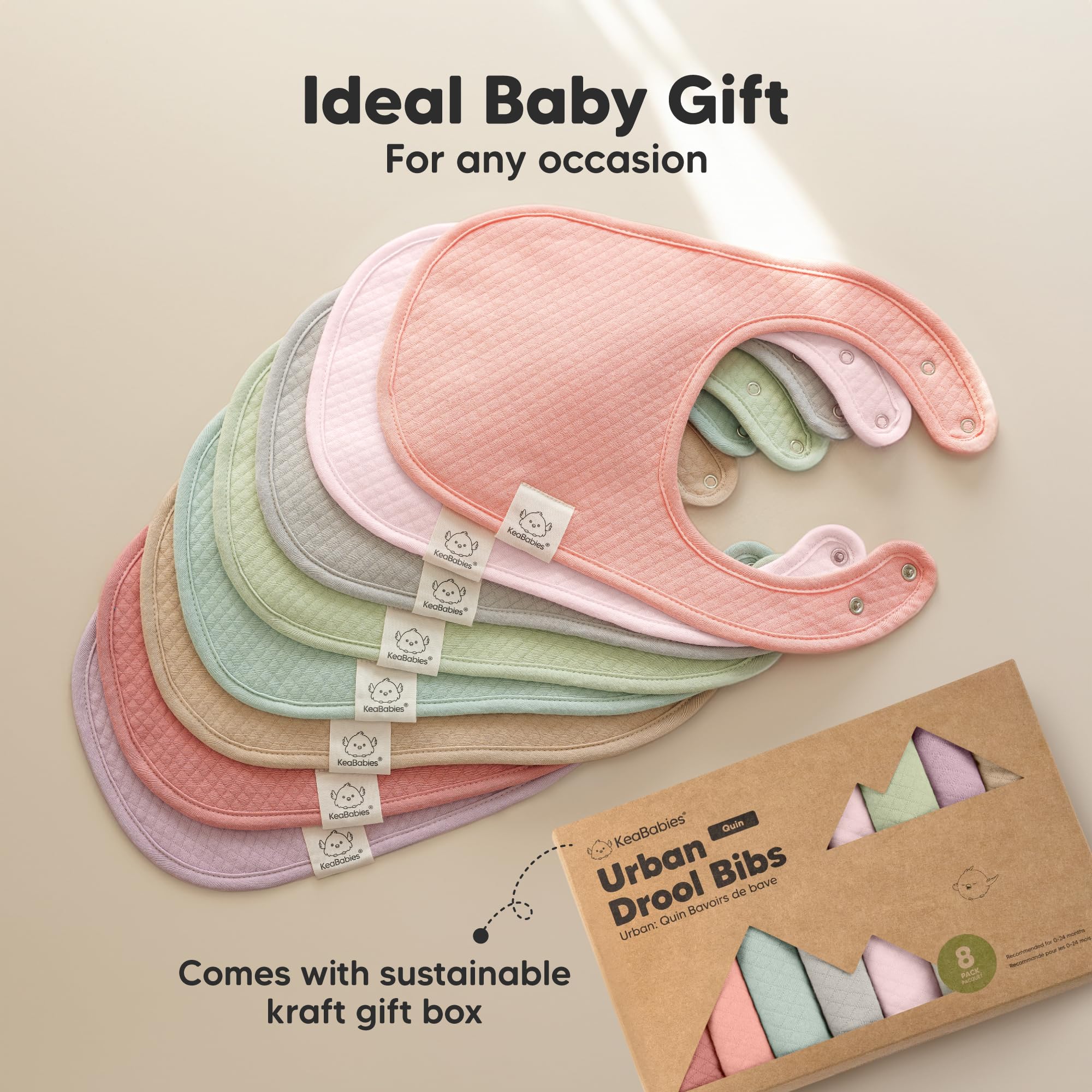 Daily-use KeaBabies Urban Quin bib ideal for busy routines