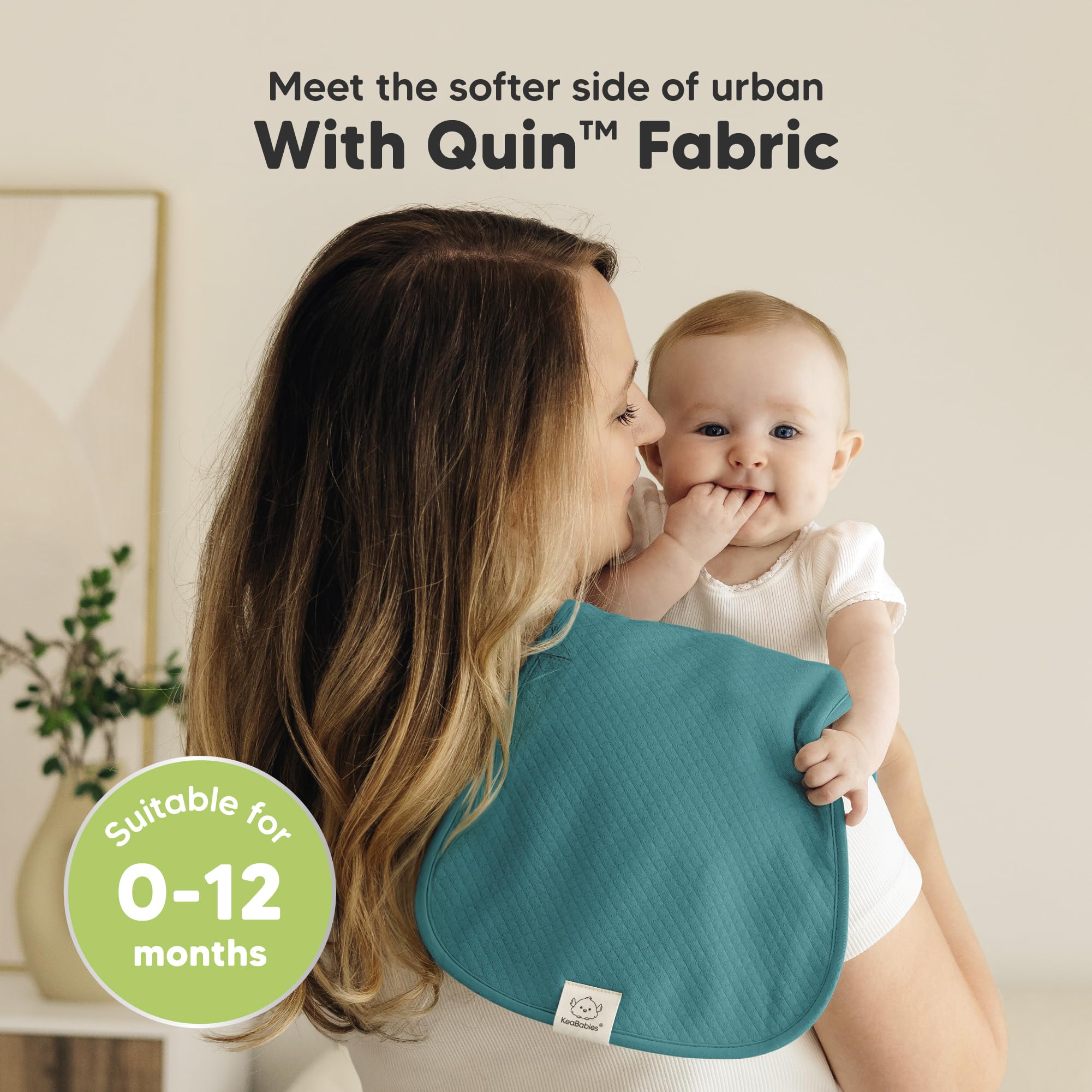 KeaBabies Urban Quin three-layer burp cloth showing absorbent design