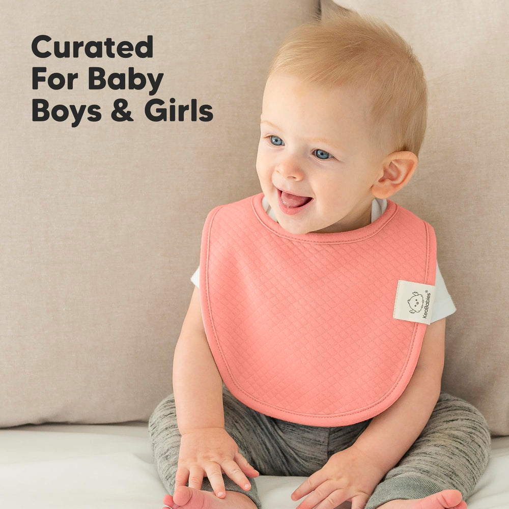 Water-resistant fleece layer of KeaBabies Urban Quin bib for mess control
