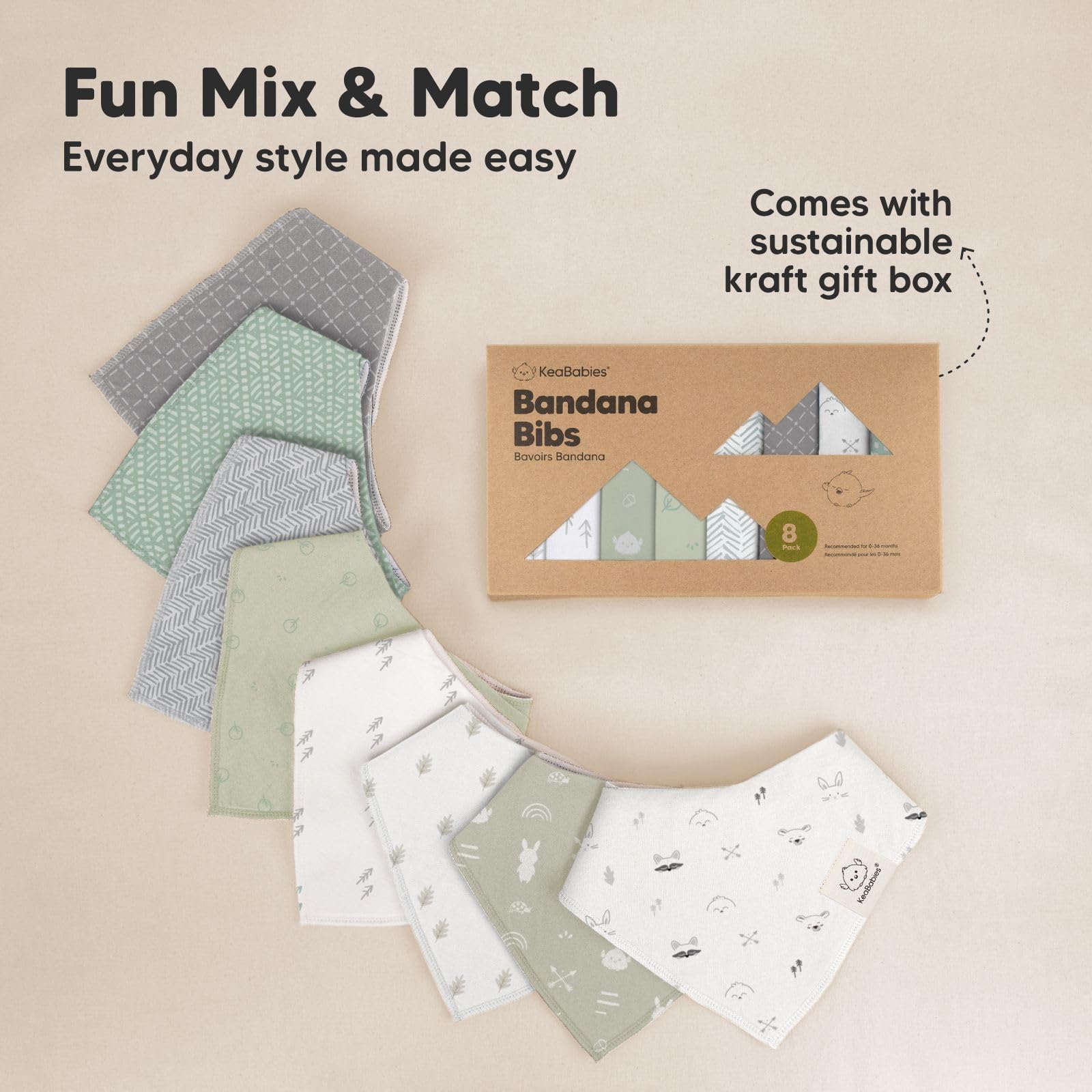 KeaBabies versatile bibs reduce mess during meals and outings