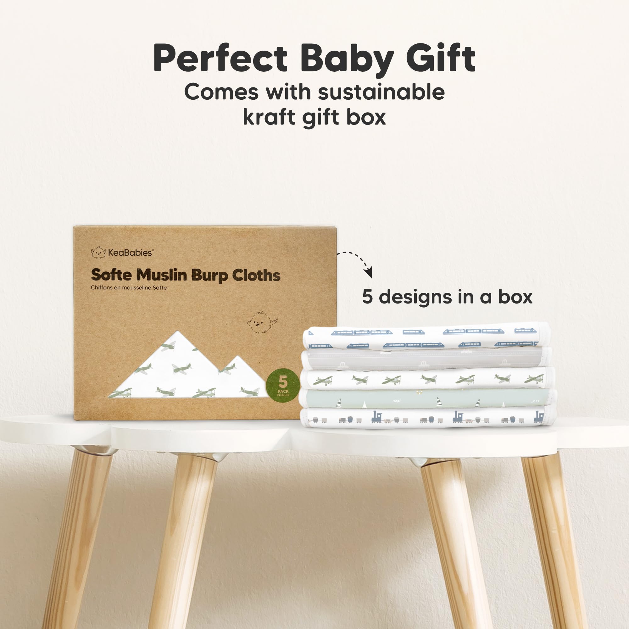 KeaBabies versatile burp cloths double as light towels