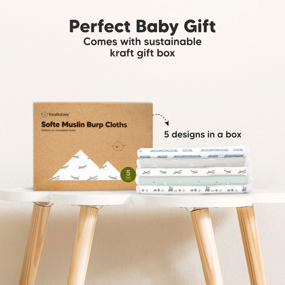 KeaBabies versatile burp cloths double as light towels