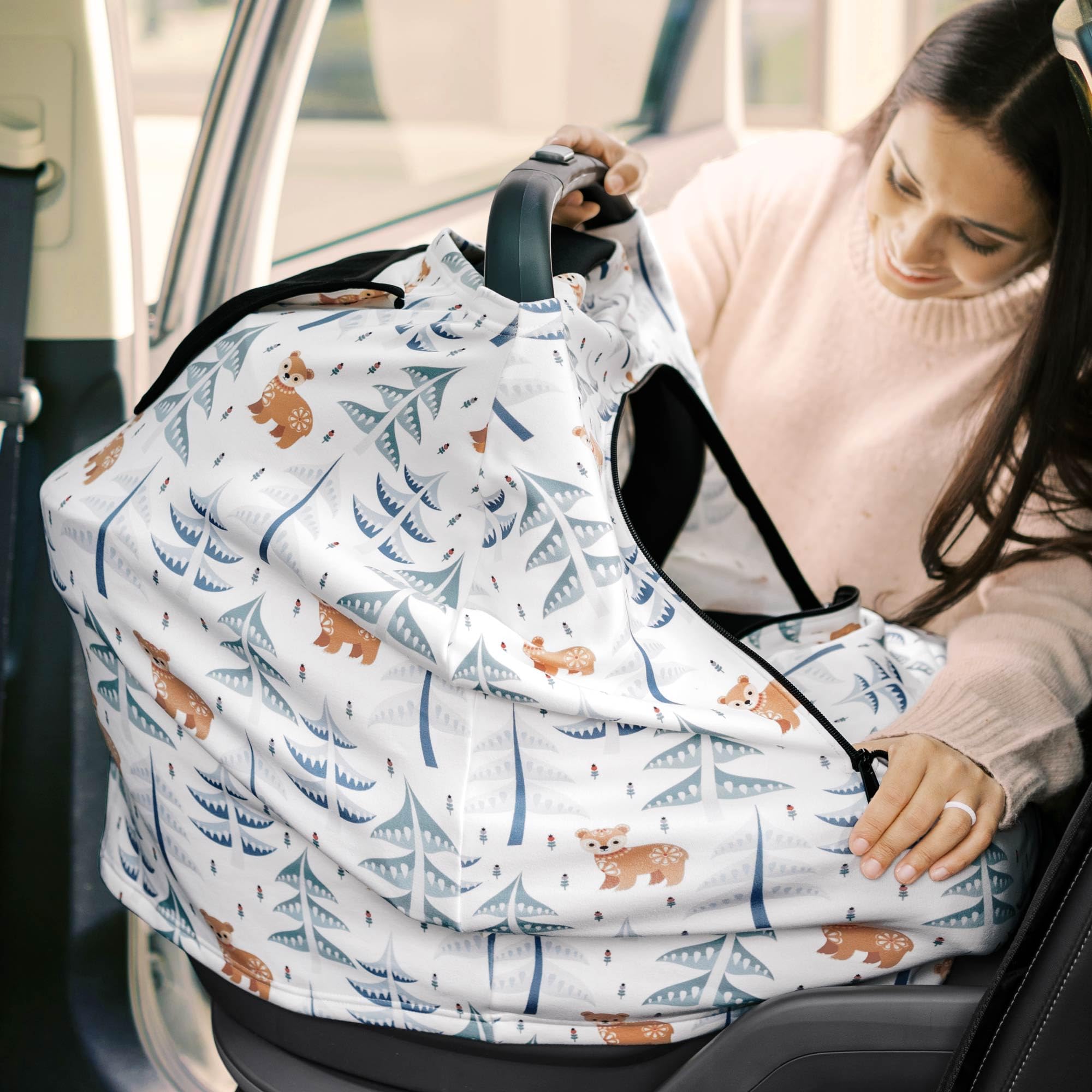 KeaBabies 22x25 inch sizing fits most infant seats.
