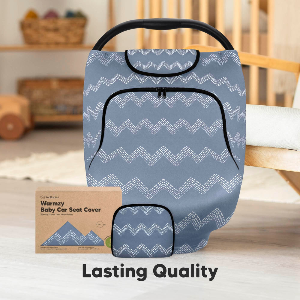 KeaBabies car seat cover protects against wind, rain, and sun.
