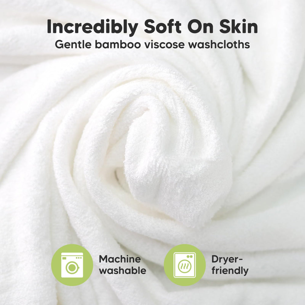 KeaBabies washcloths close-up shows soft bamboo-viscose texture for gentle cleansing