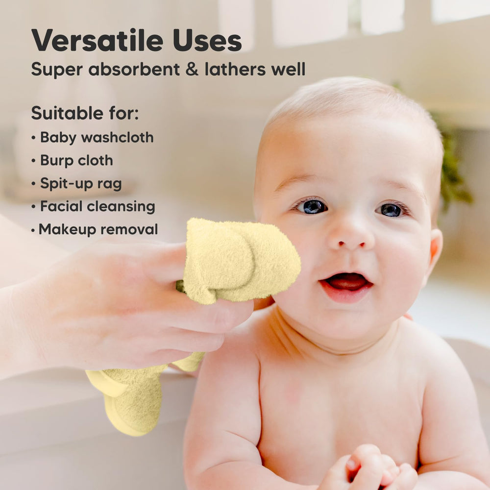 KeaBabies washcloths double as burp cloths for quick cleanups.