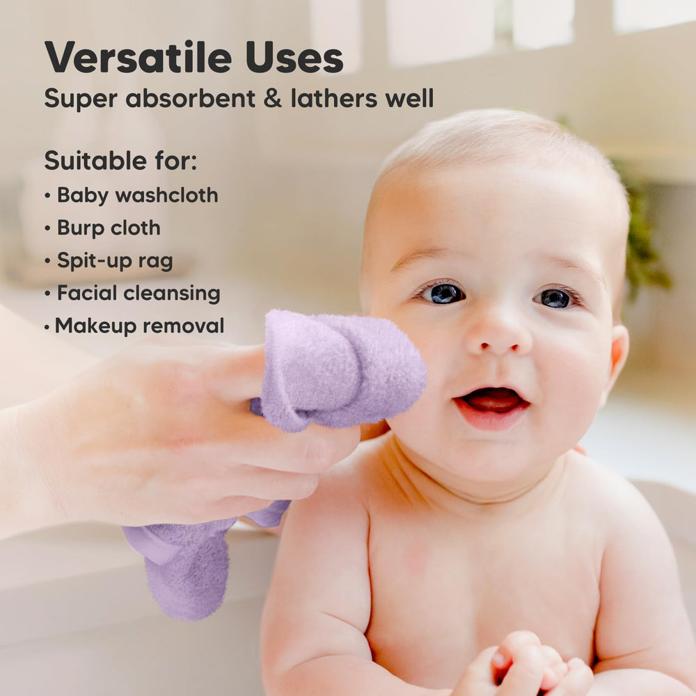 KeaBabies bath time with washcloths in action