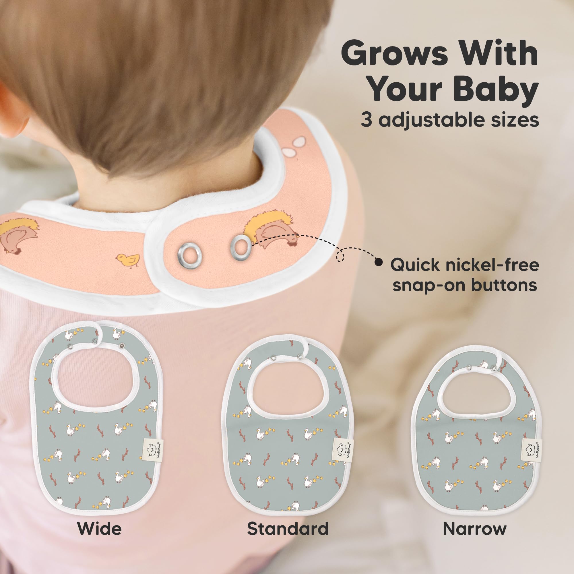 KeaBabies water-resistant fleece layer bib helps stay drier during drool sessions.