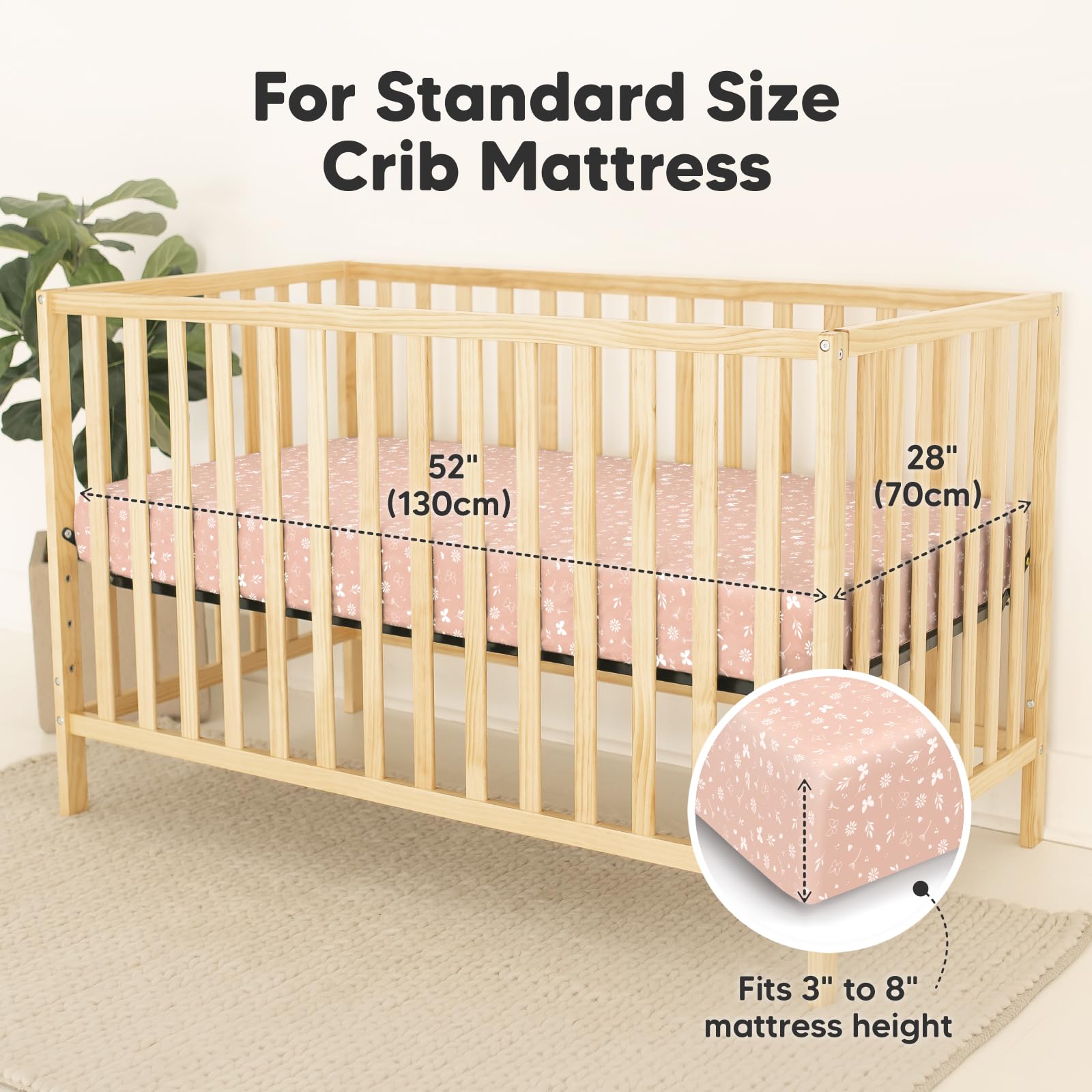KeaBabies butterfly design sheet fits standard crib mattress securely