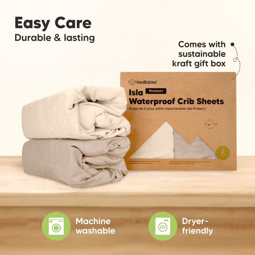 KeaBabies 52x28 sheet protects crib mattress from spills