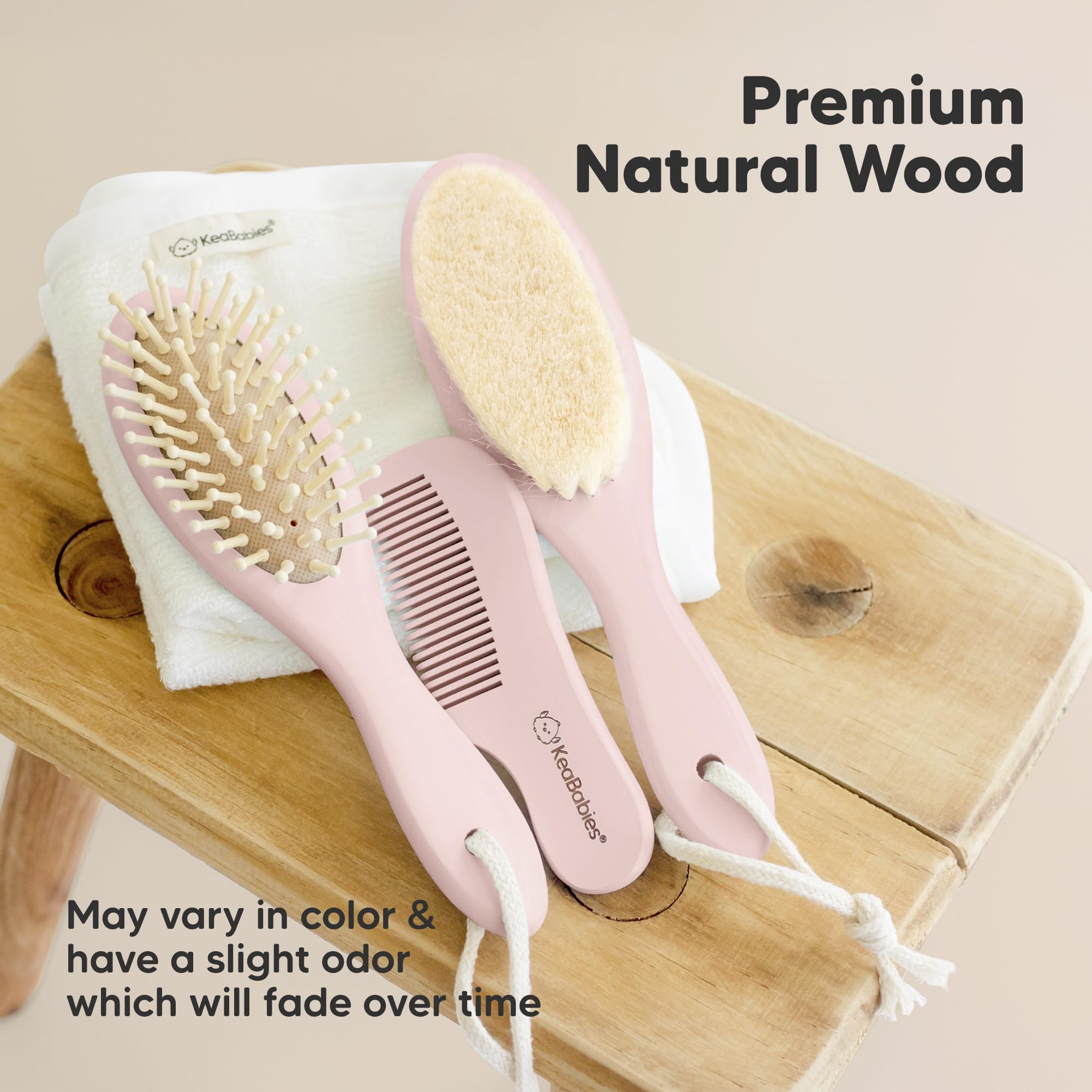KeaBabies brush designed for wet and dry hair detangling