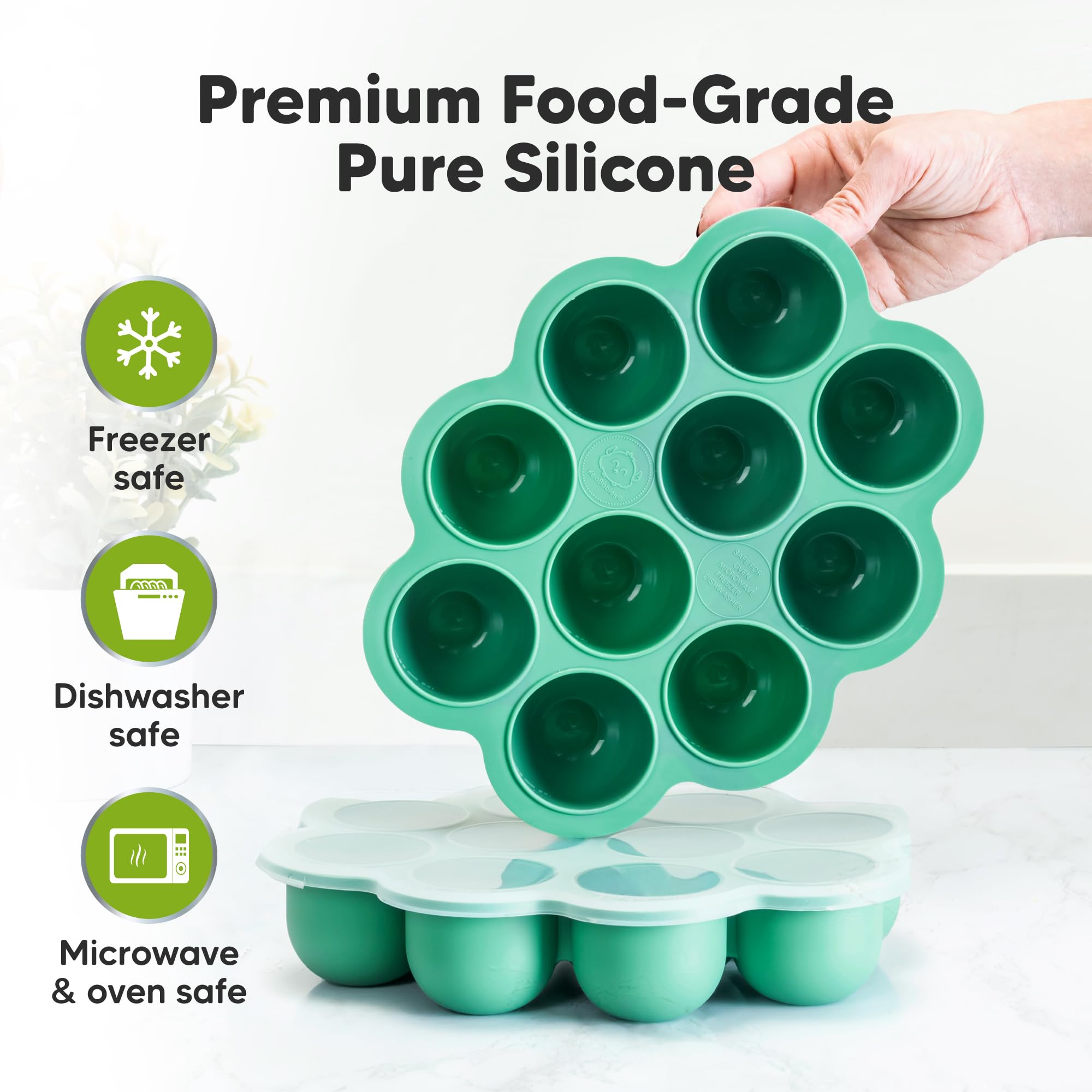 KeaBabies wide-base freezer mold reduces spills during prep.
