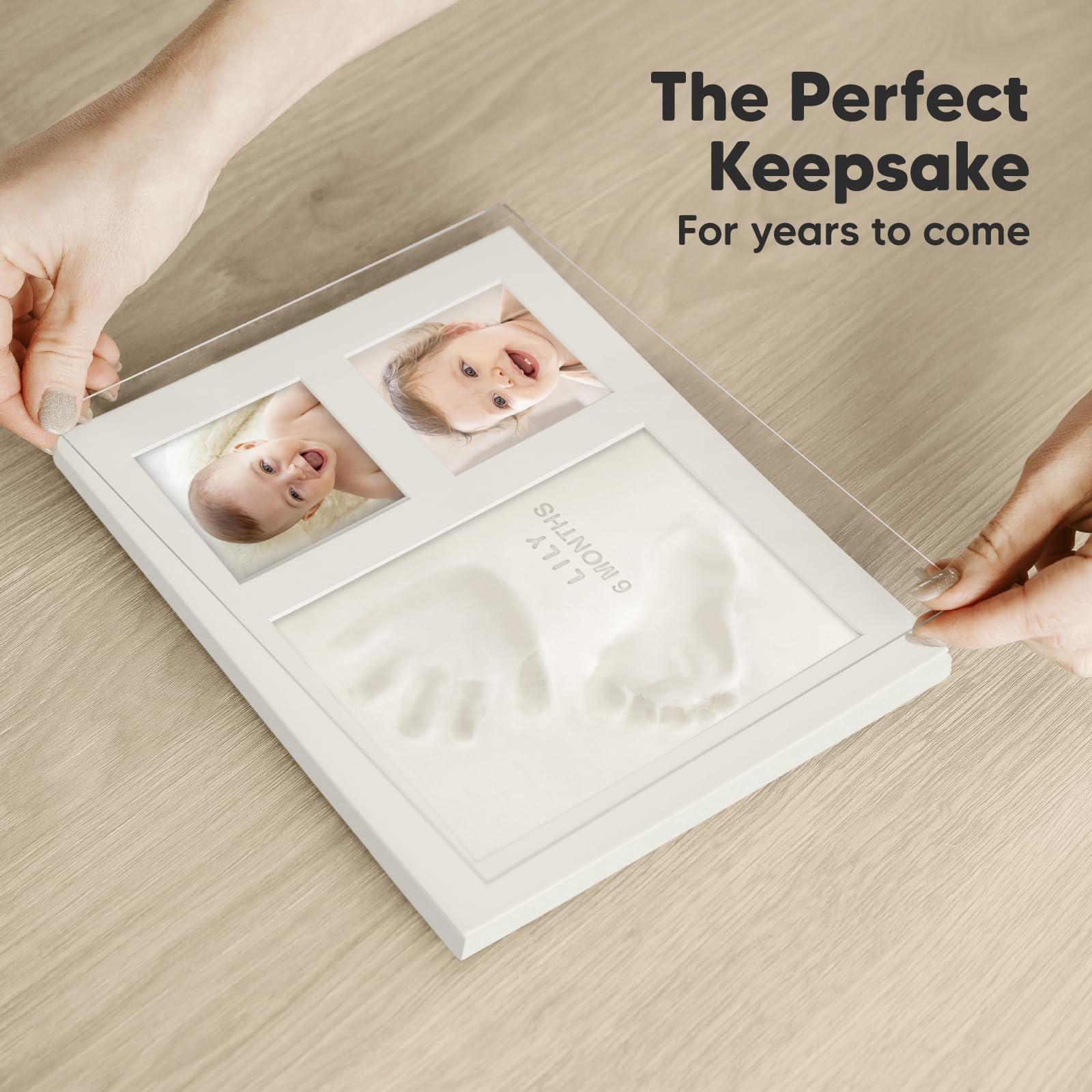 KeaBabies sturdy wood frame for a durable display